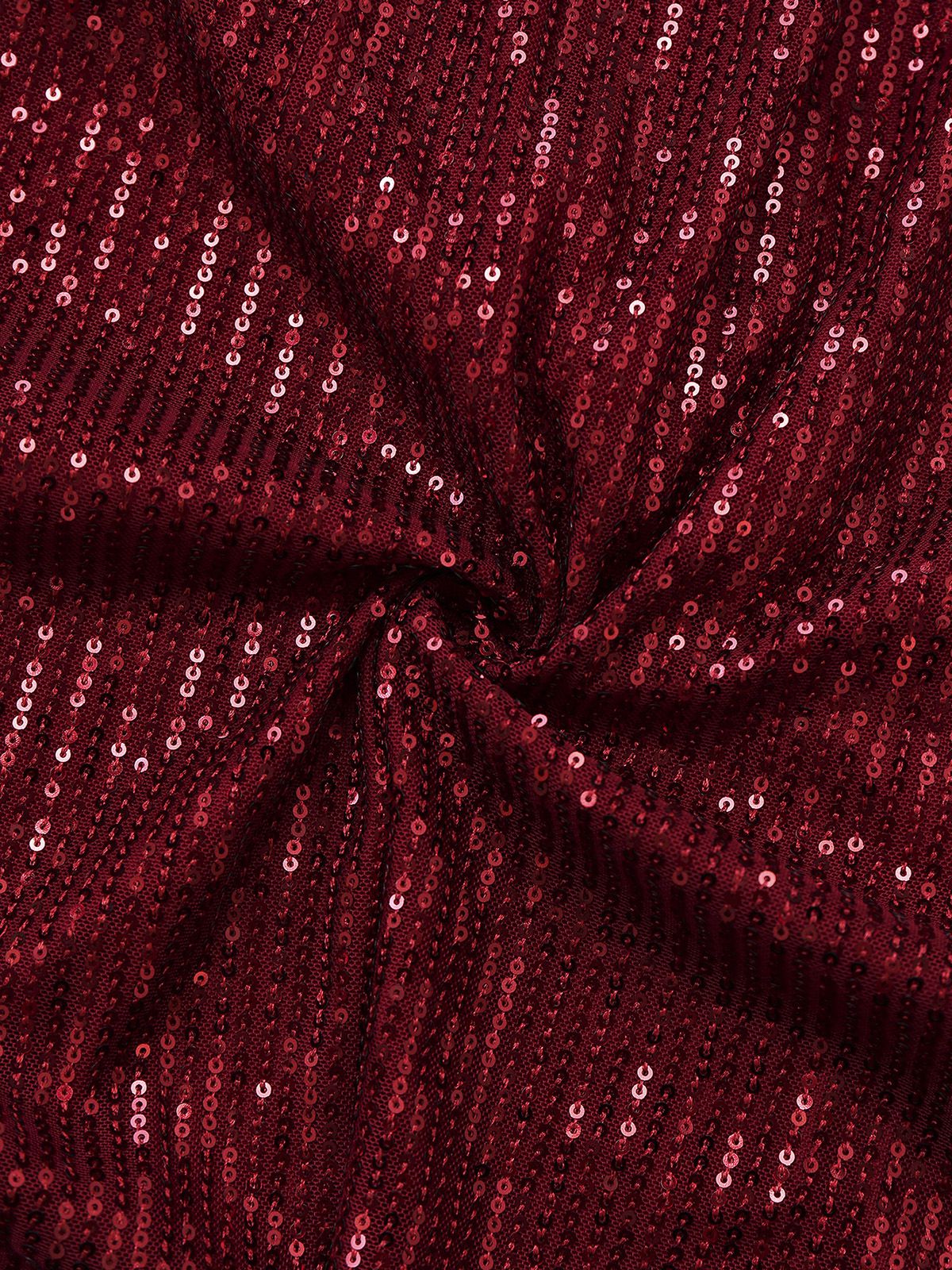 Burgunderrot 1950er Samt Pailletten V-Ausschnitt Maxi Kleid - Image 6