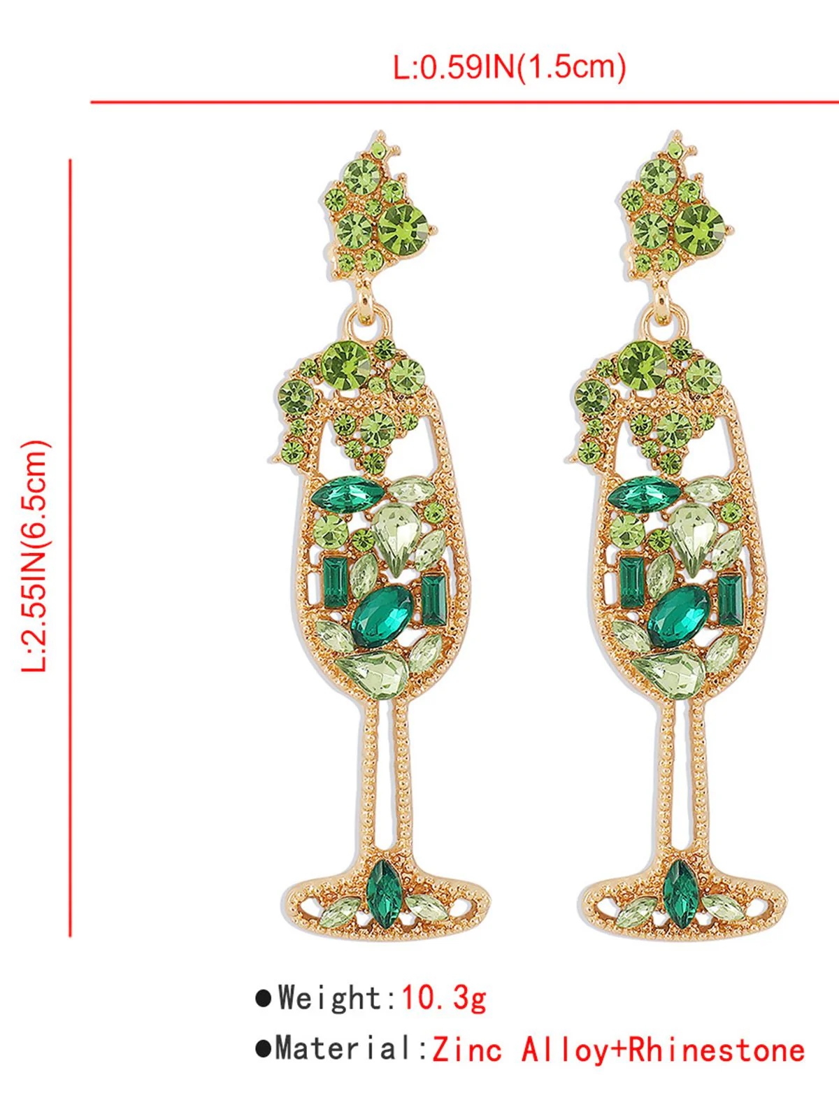 Champagner Glas Perle Edelstein Ohrringe - Image 18