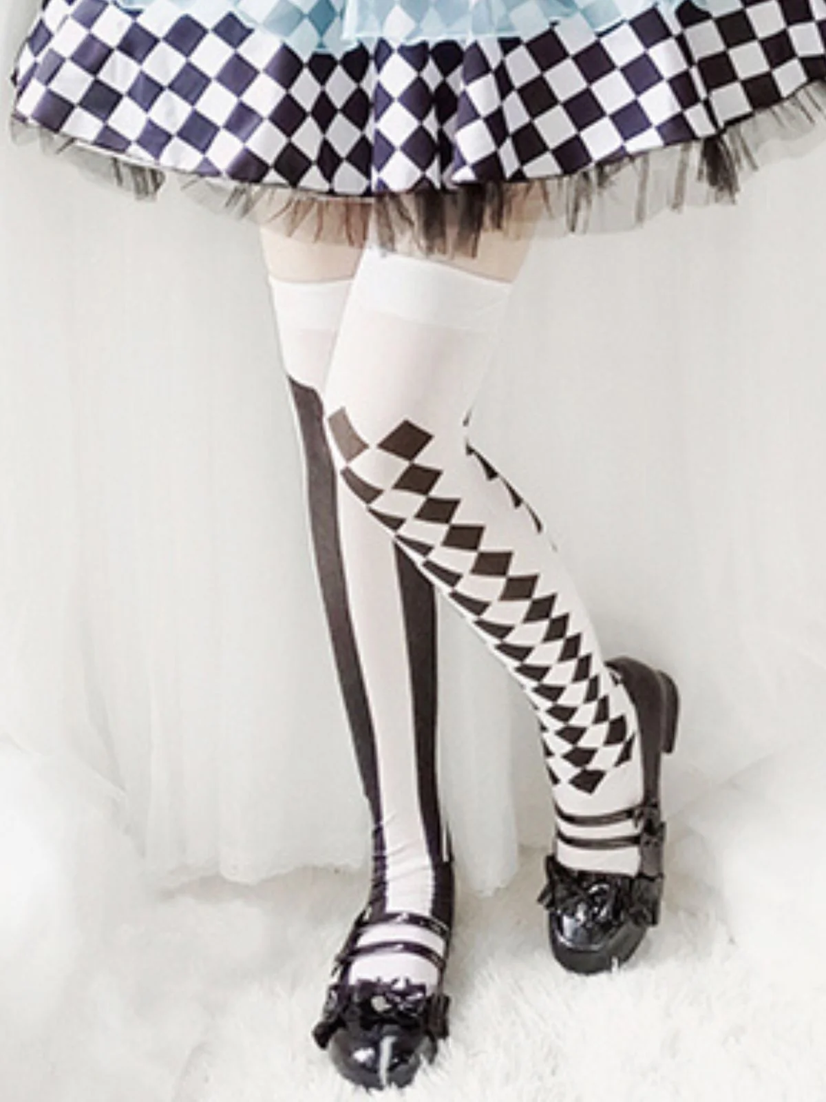 Clown Gothic Streifen Diamant Strümpfe - Image 3