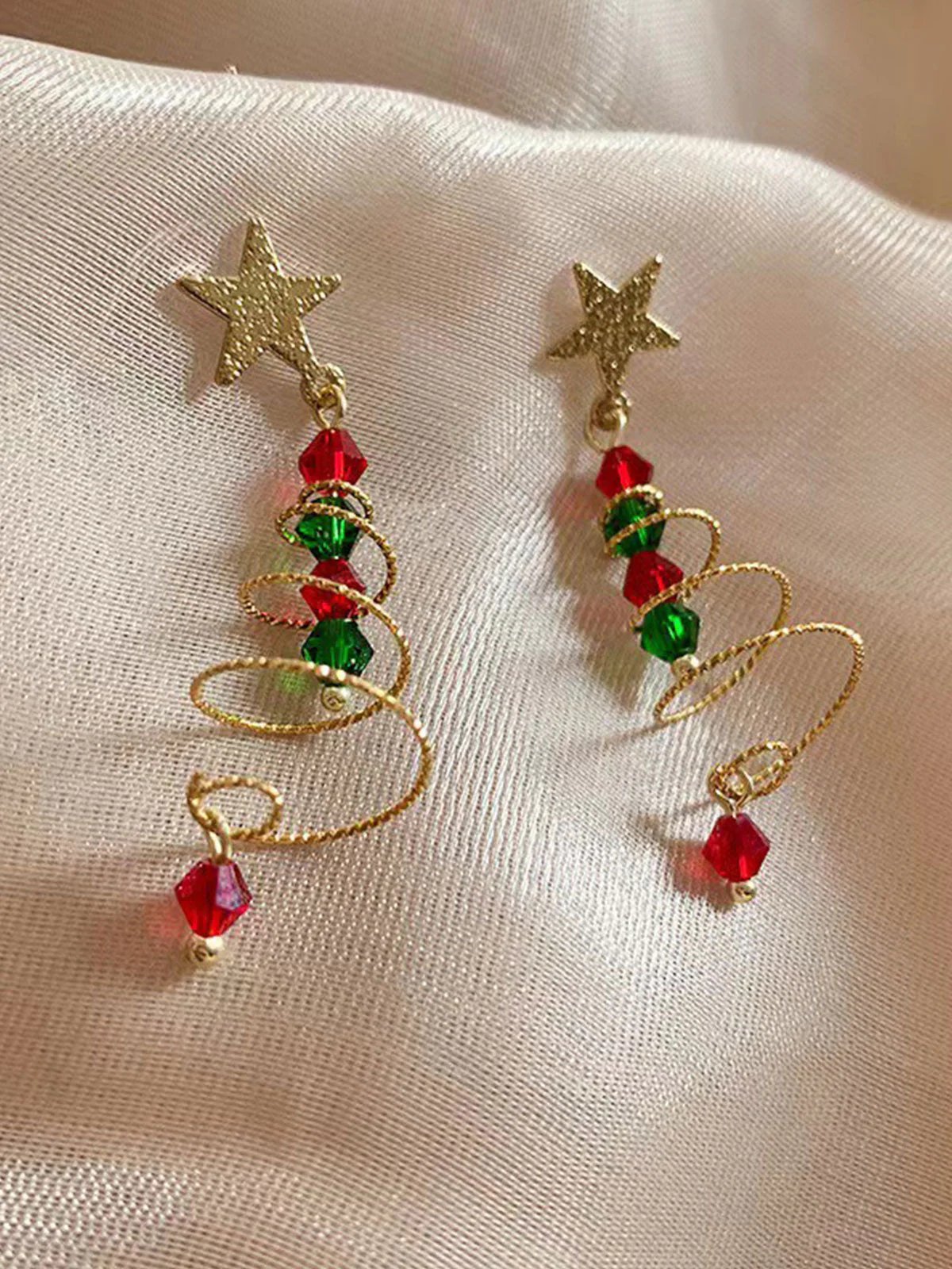 Bunte Weihnachten Stern Kristall Ohrringe - Image 2