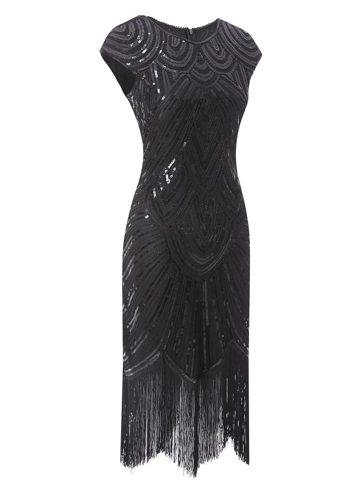 1920ER PAILLETTEN PERLEN FRANSEN KLEID - Image 10