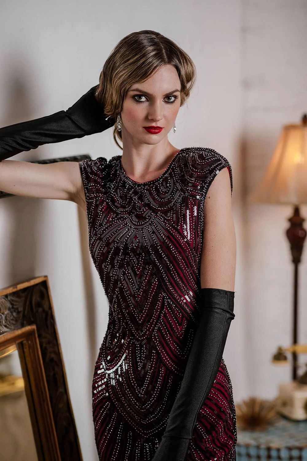 1920ER PAILLETTEN PERLEN FRANSEN KLEID - Image 23