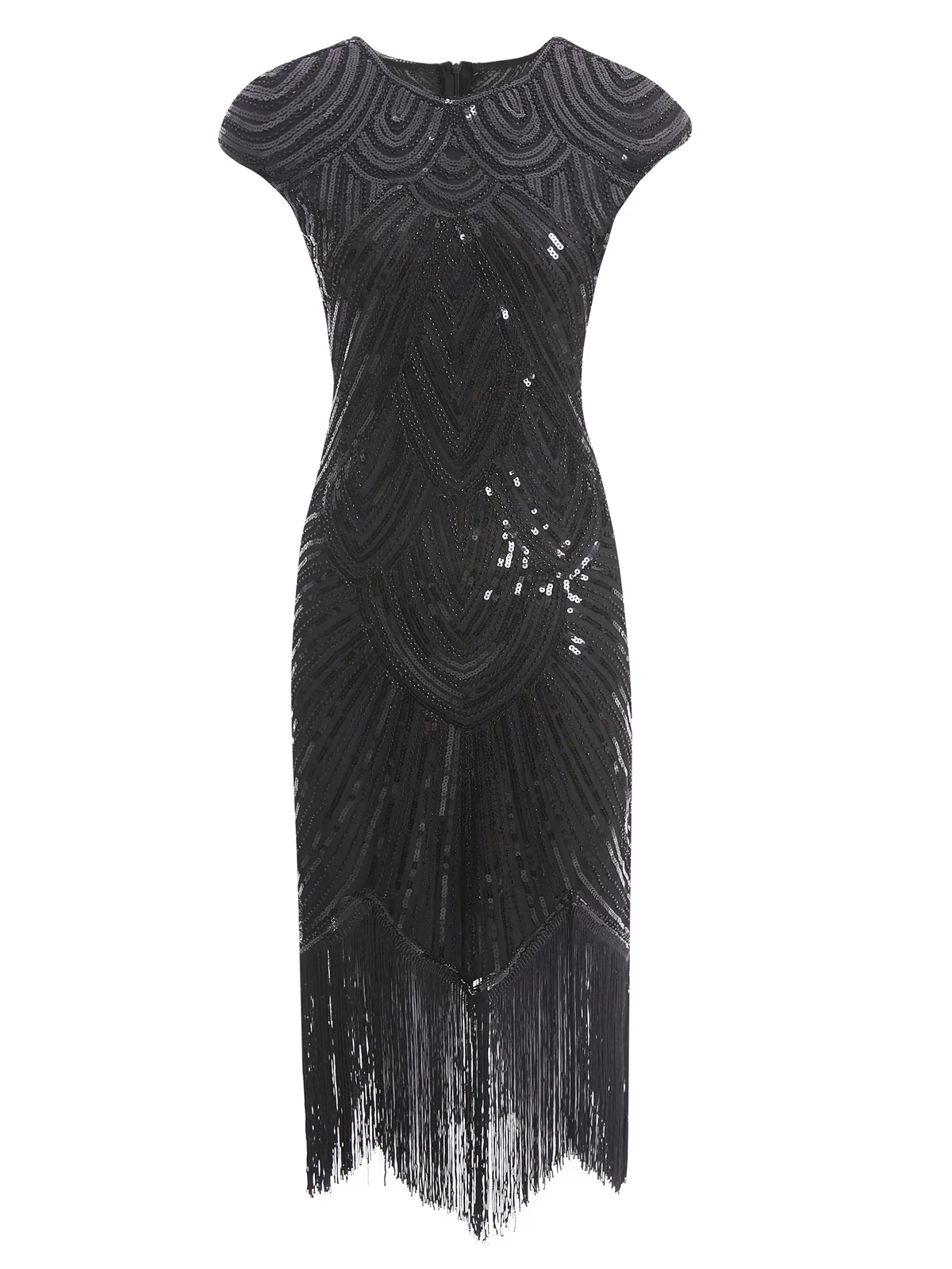1920ER PAILLETTEN PERLEN FRANSEN KLEID - Image 8