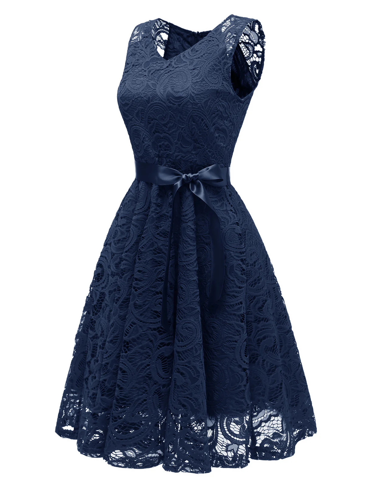 1950ER SPITZE BLUMEN BOGEN  KLEID - Image 3