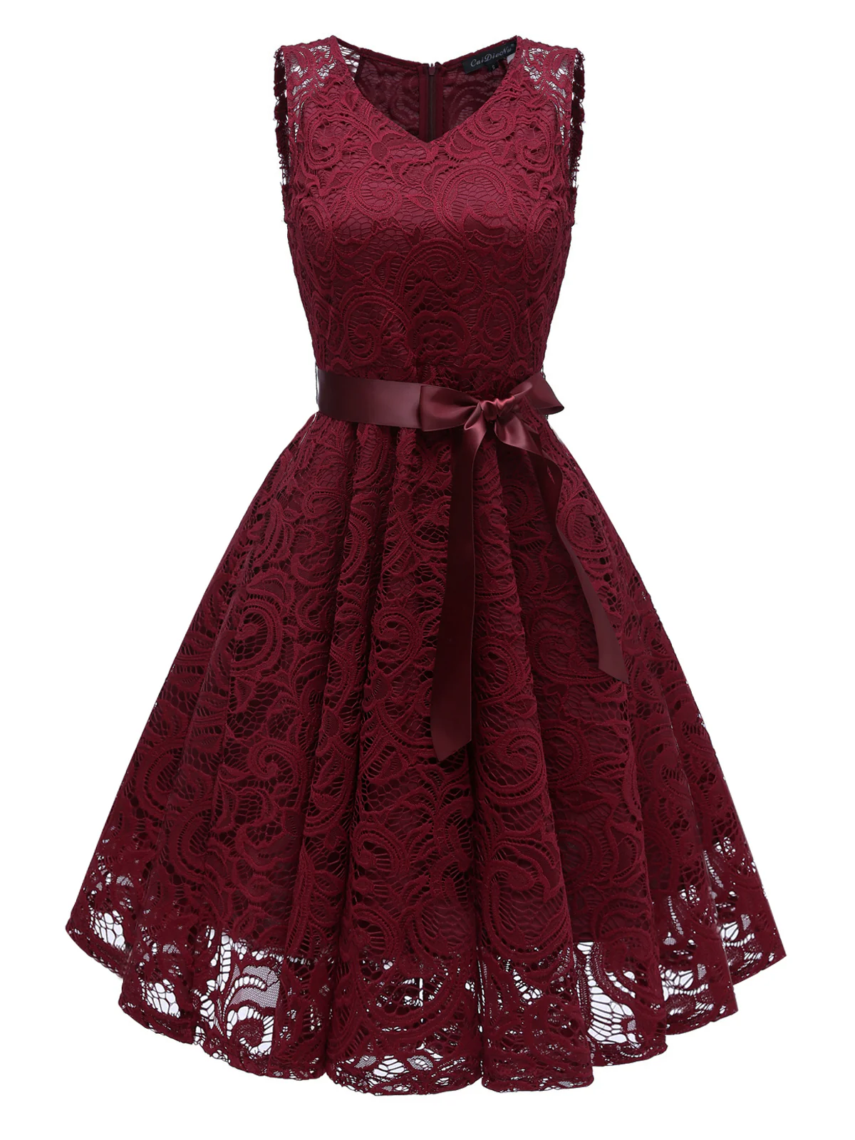 1950ER SPITZE BLUMEN BOGEN  KLEID - Image 4