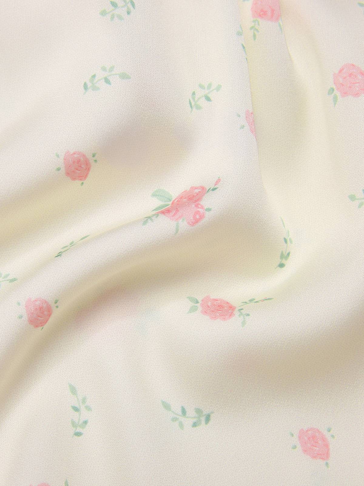 Cremeweiß 1950er Blumen Spitze Träger Pyjama-Set - Image 4