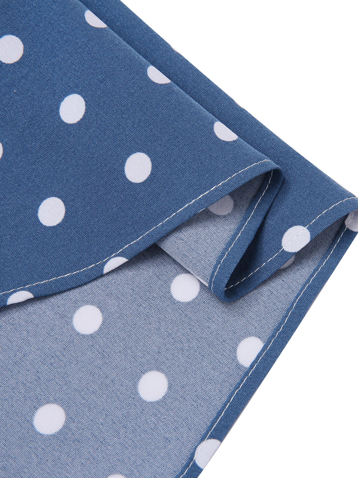 Dunkelblau 1930er V-Ausschnitt Polka Dots Kleid mit Gürtel - Image 13