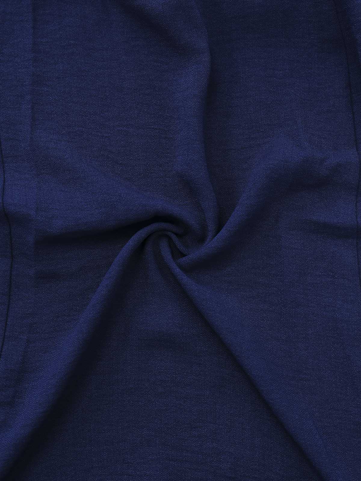 Dunkelblau 1940er Kontrastbesatz Gürtel Hemd Kleid - Image 6