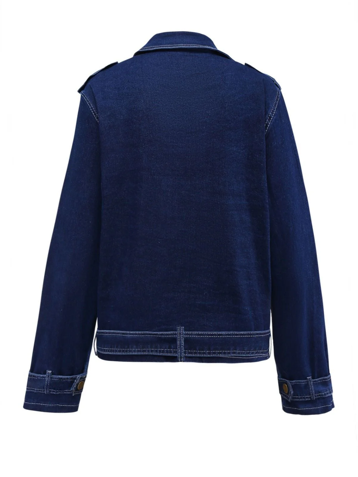 Dunkelblau 1950er Denim Taste Revers Jacke - Image 4