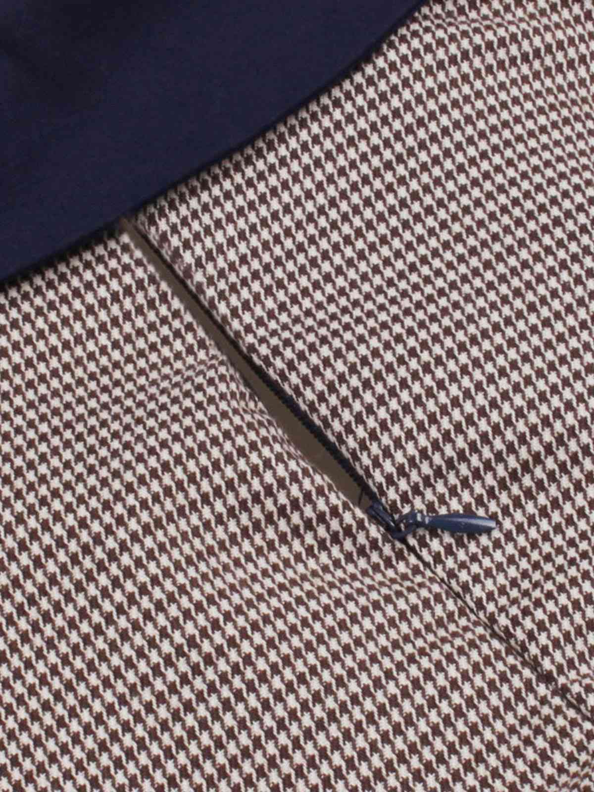 Dunkelblau 1950er Hahnentrittmuster Patchwork Gürtel Kleid - Image 4