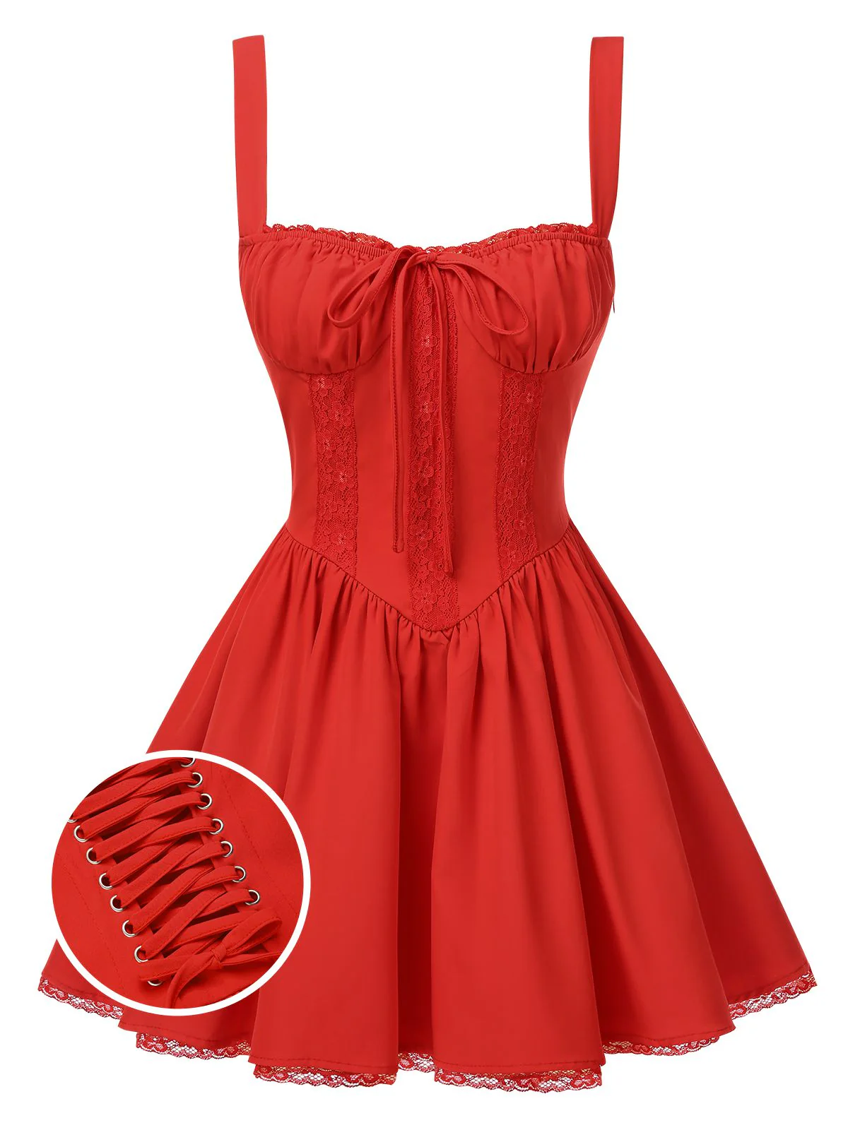 1950er Träger Schnürung Korsett Mini Kleid