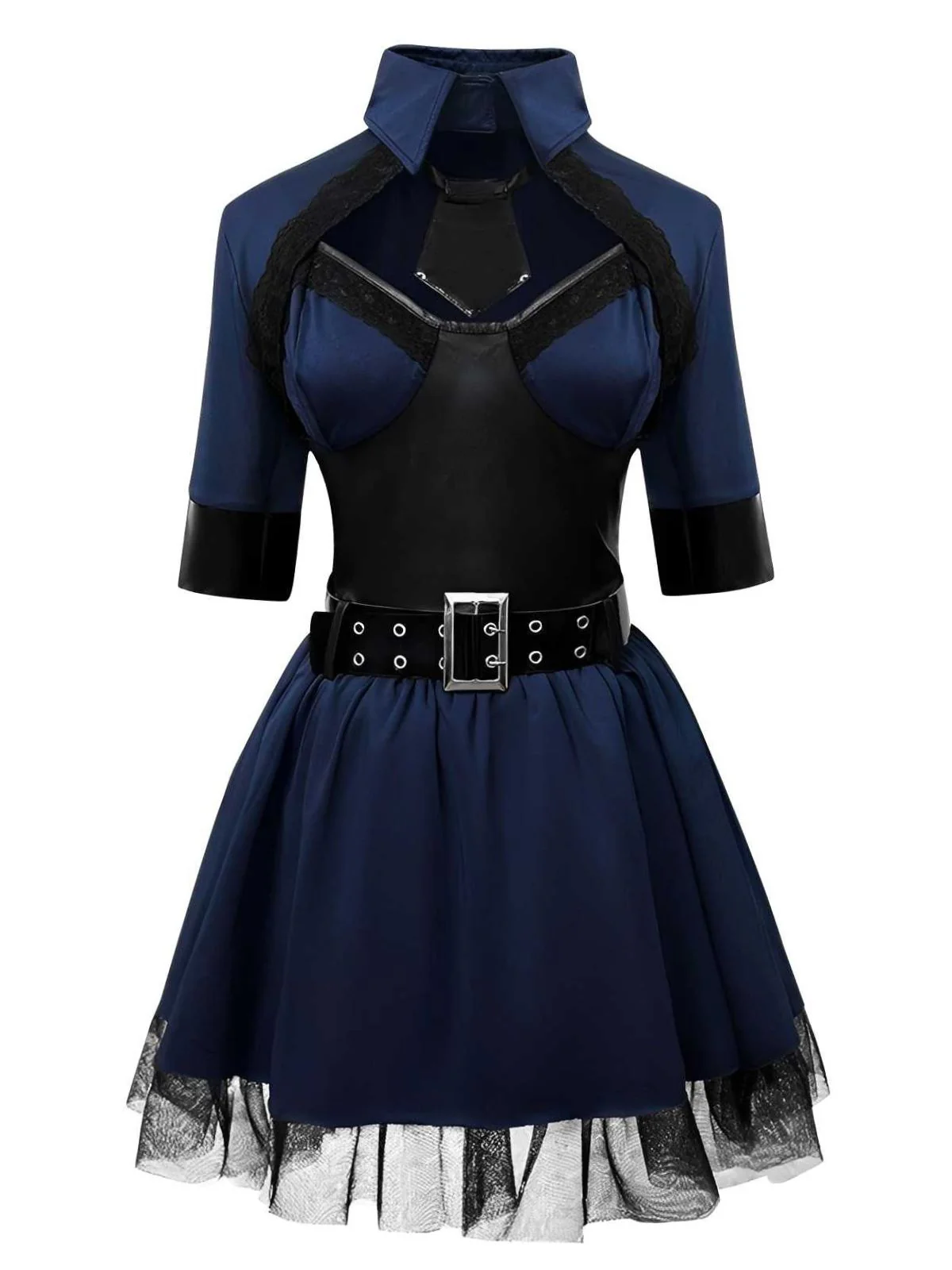 Dunkelblau 1960er Polizei Halloween Cosplay Kleid - Image 2