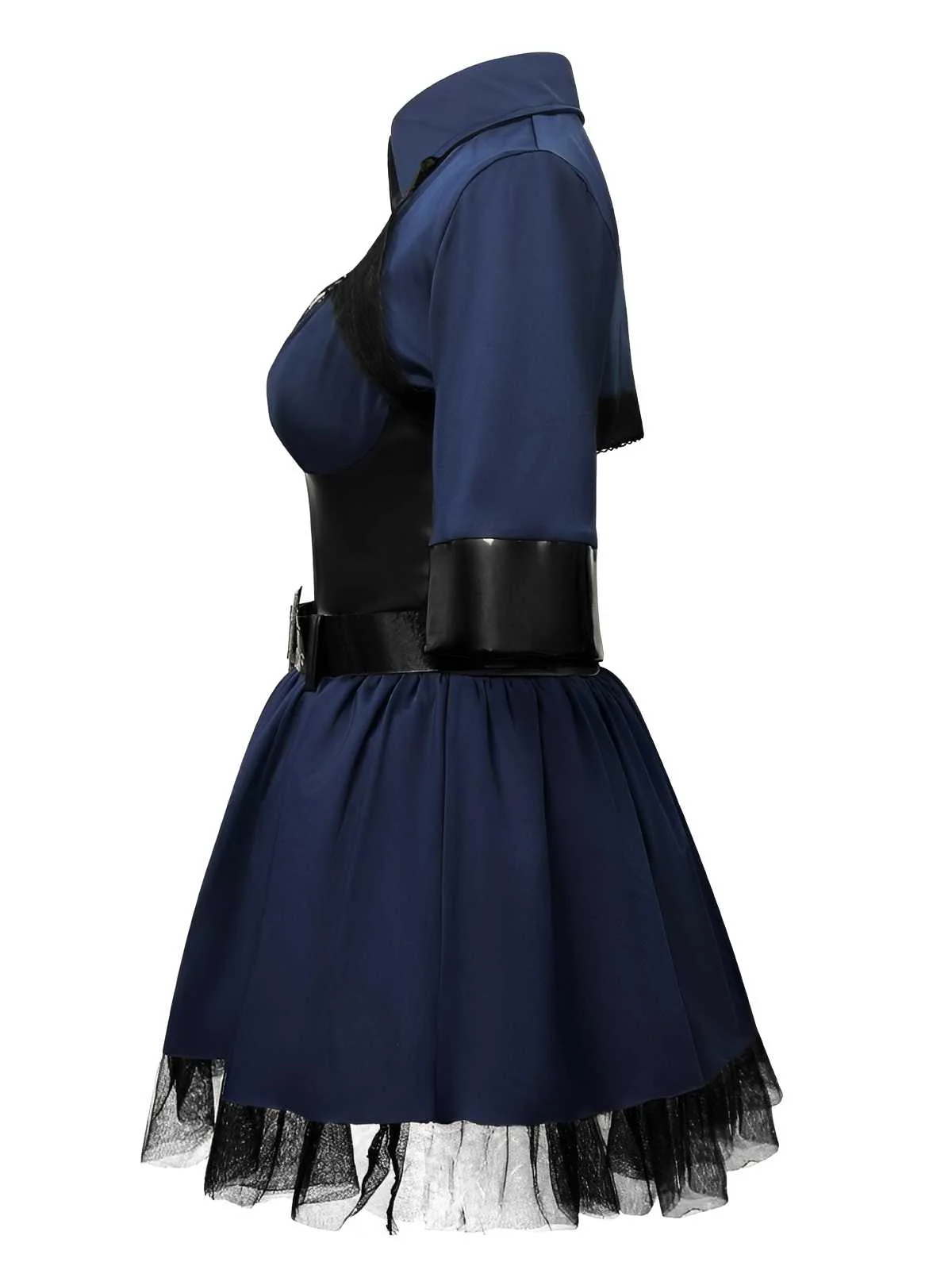 Dunkelblau 1960er Polizei Halloween Cosplay Kleid - Image 3