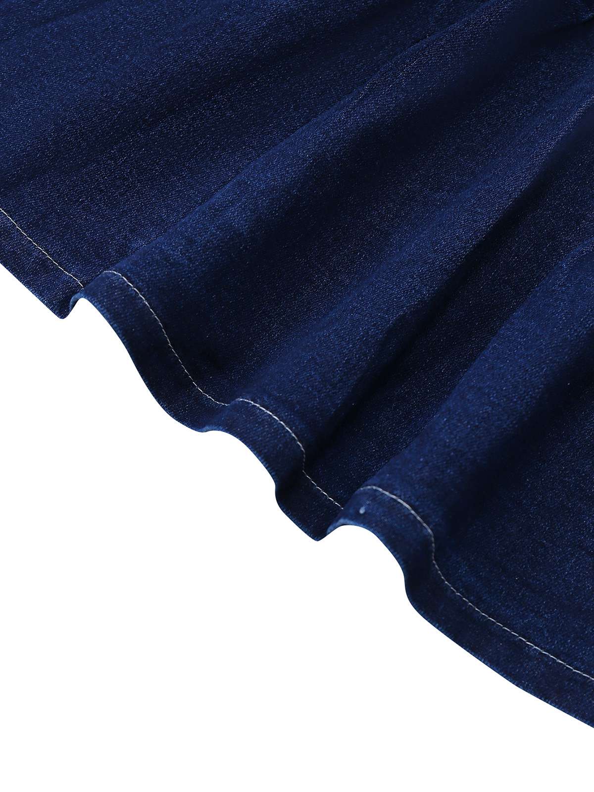 Dunkelblau 1960er Rüschen Denim Rock - Image 7