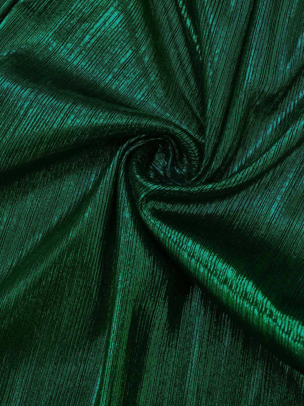 Dunkelgrün 1930er Metallisch V-Ausschnitt Laternenärmel Jumpsuit - Image 7