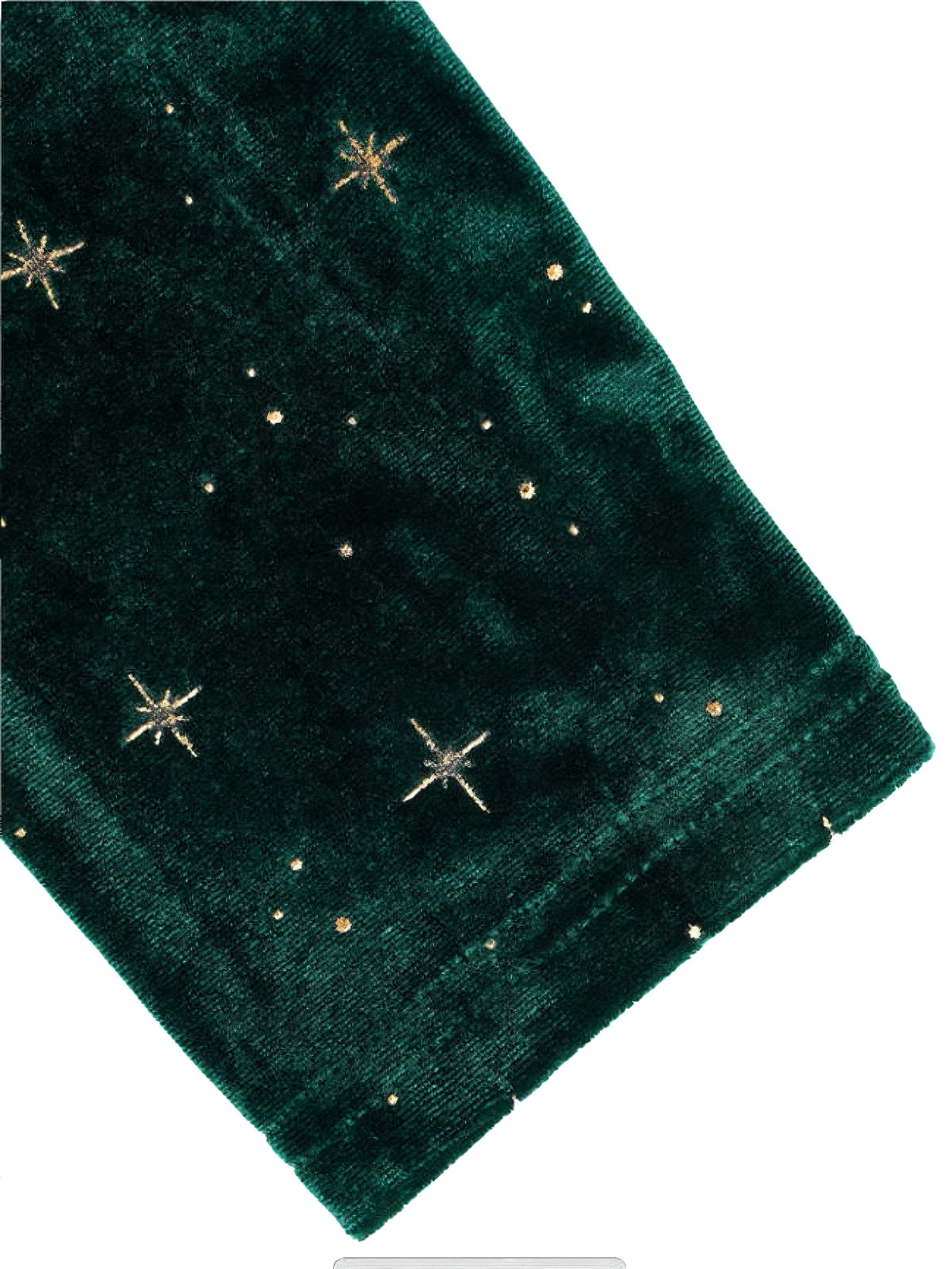 Dunkelgrün 1940er V-Ausschnitt Stern Samt Kleid - Image 6