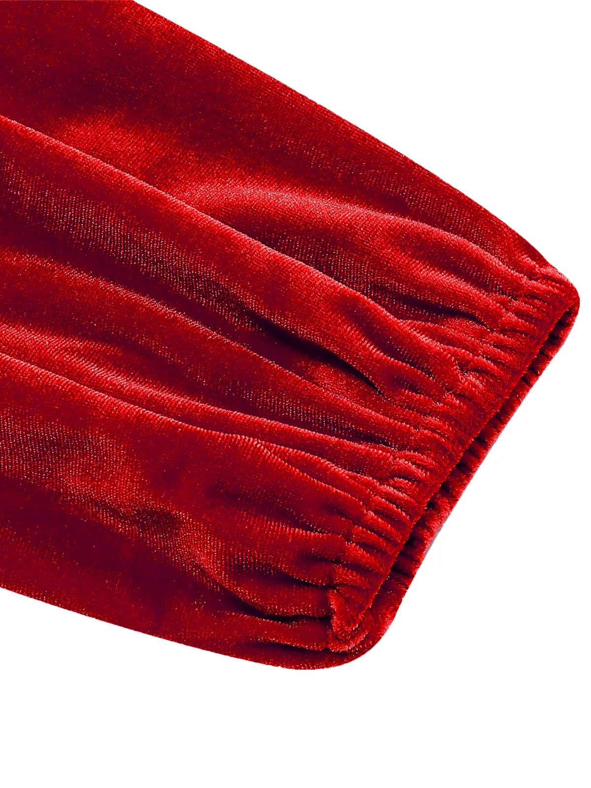 1950er Weihnachten Samt Quadratischer Hals Langarm Kleid - Image 6