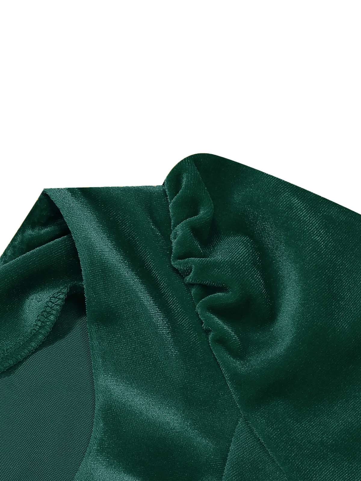 1950er Weihnachten Samt Quadratischer Hals Langarm Kleid - Image 9