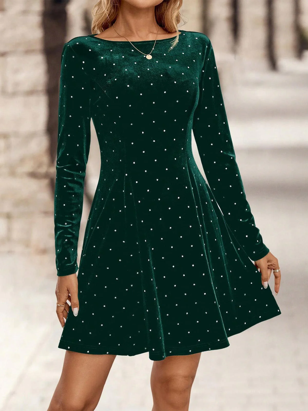 Schwarz 1980er Samt Strassstein Tailliert Party Kleid - Image 19