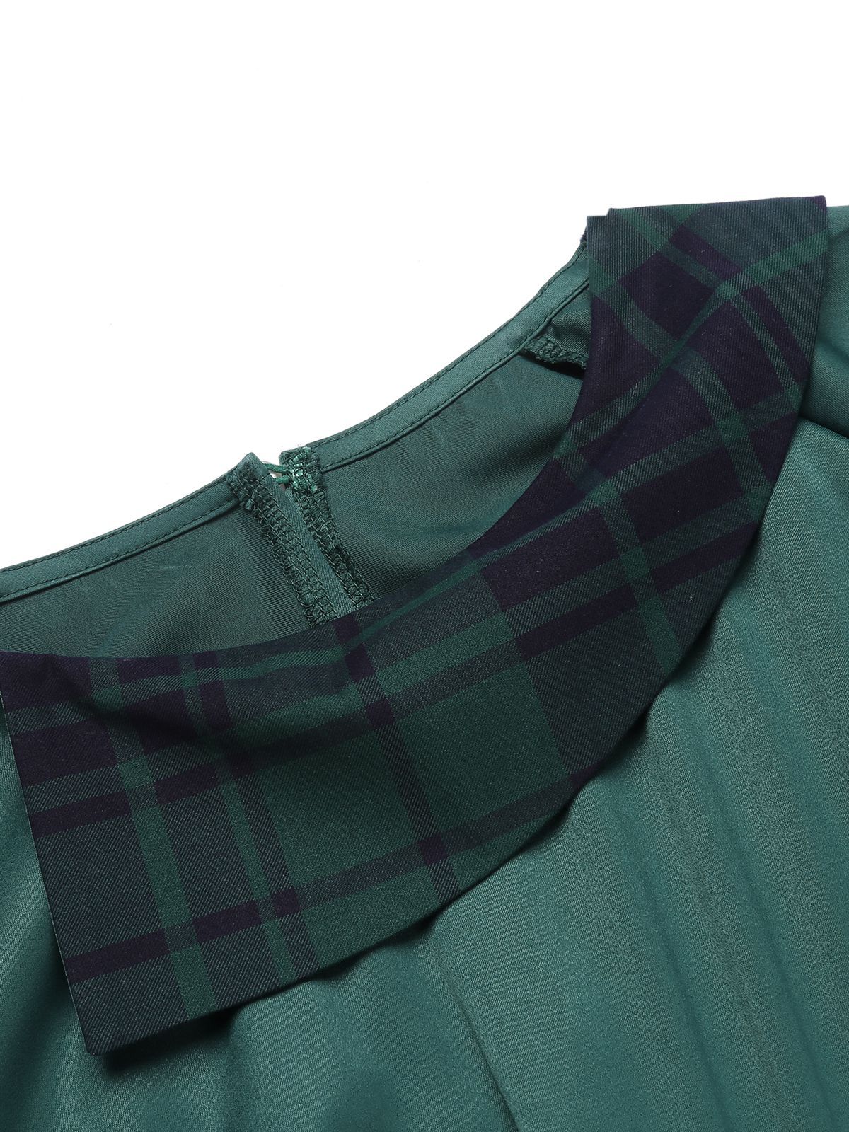 Grün 1930er Karo Patchwork Puff Jumpsuit - Image 4