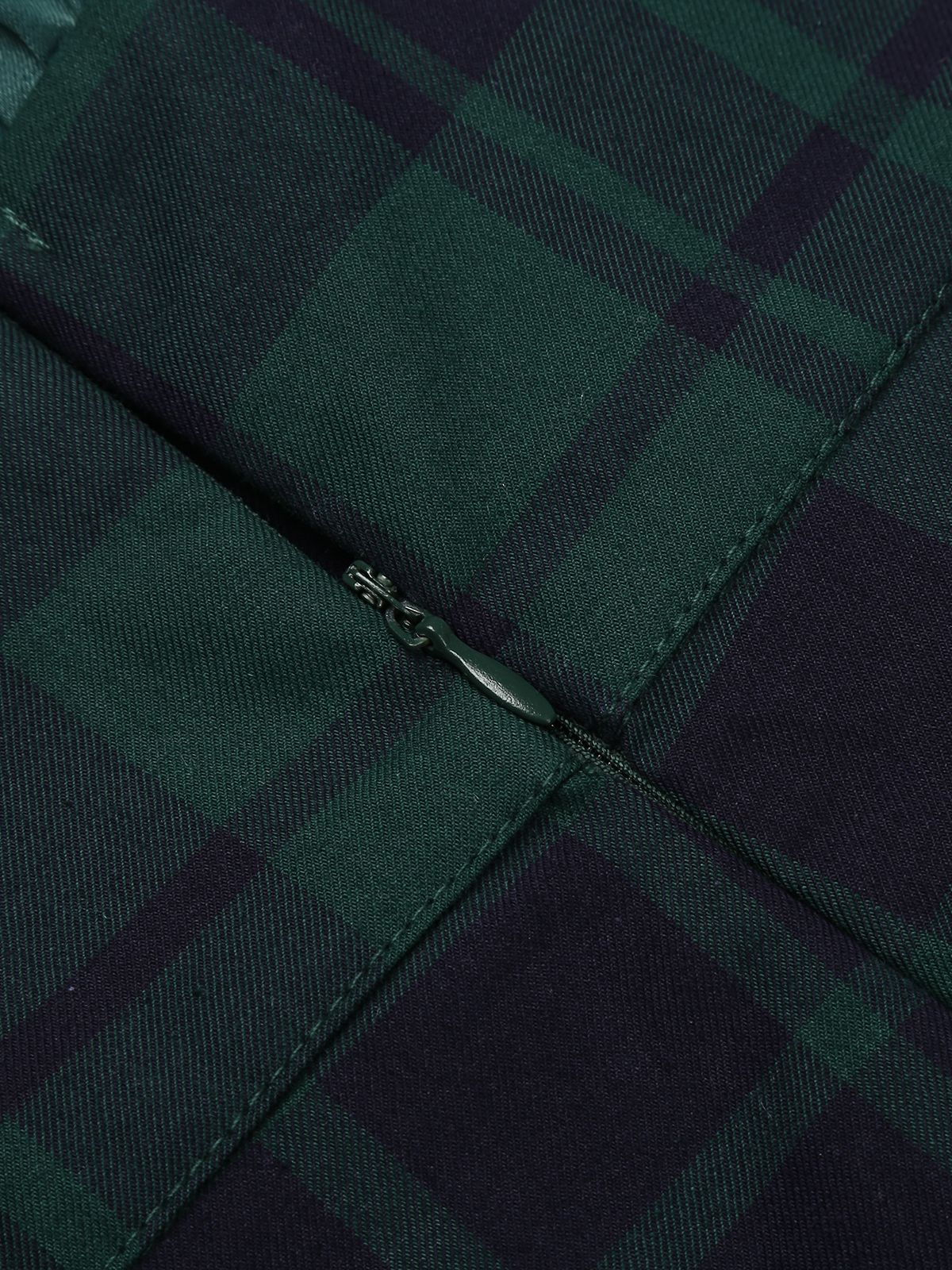 Grün 1930er Karo Patchwork Puff Jumpsuit - Image 9