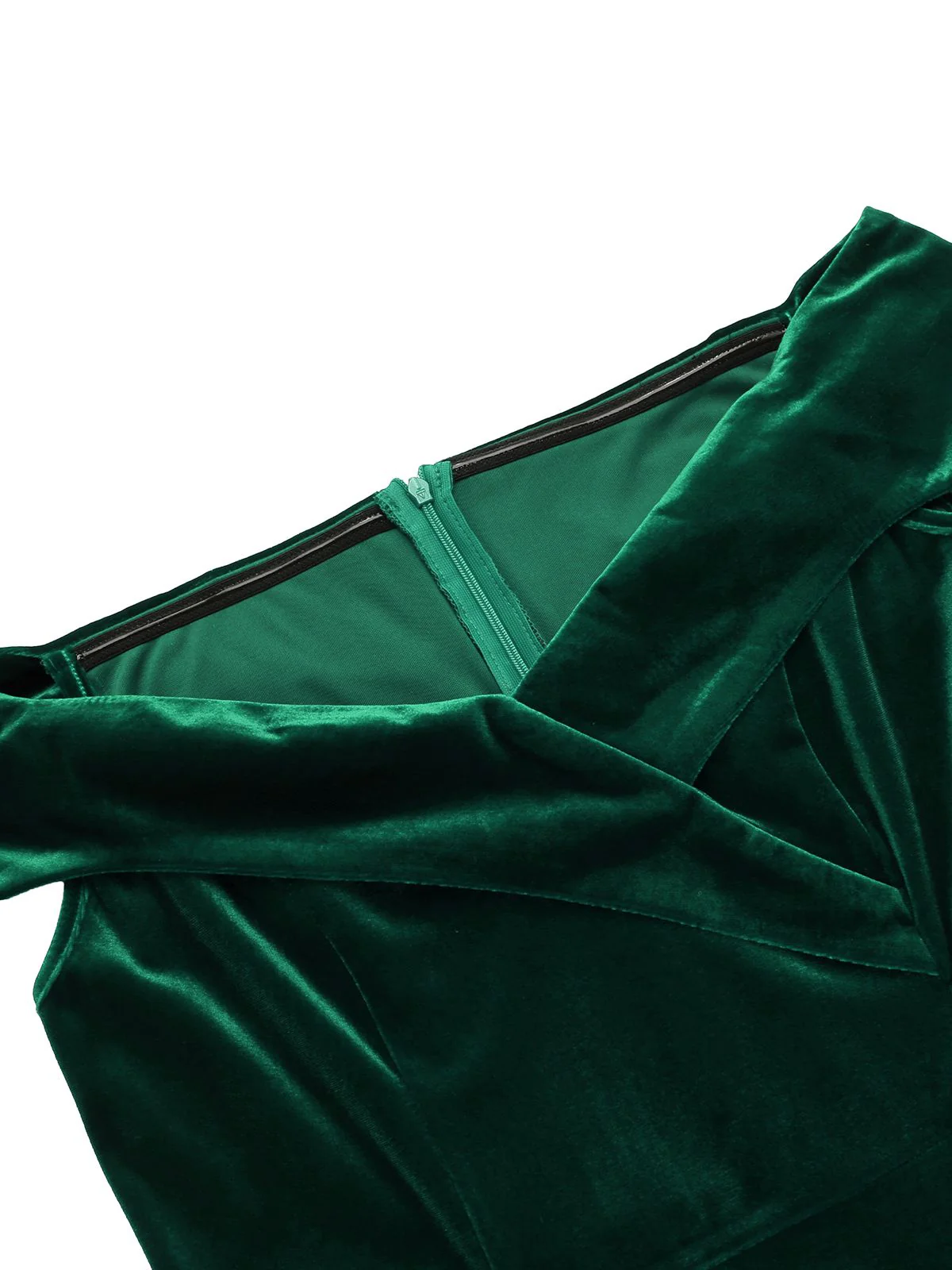 Dunkelgrün VINTAGE SCHULTERFREI PENCIL KLEID - Image 4
