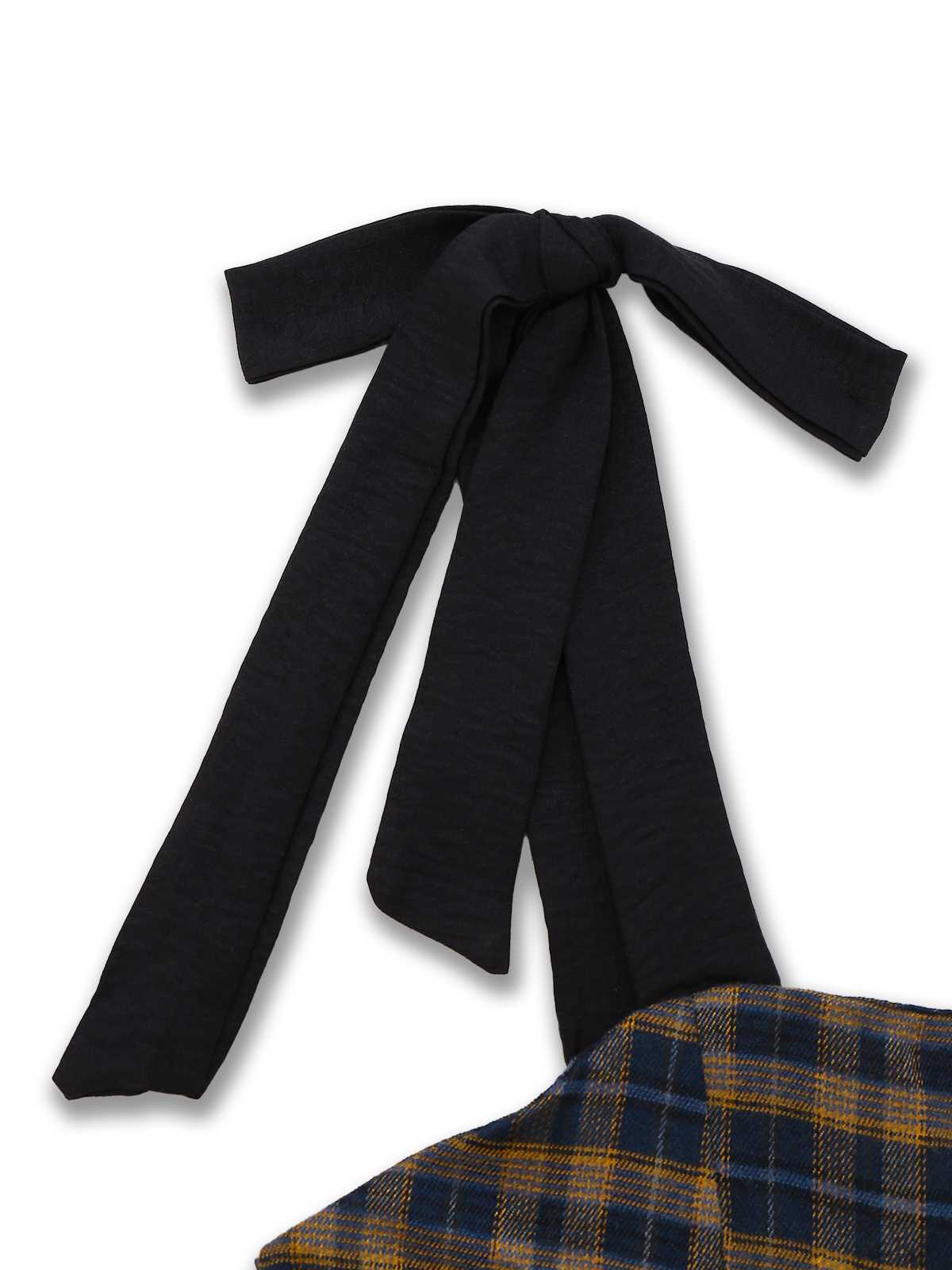 Dunkelkaffee 1950er Bogen Träger Plaid Kleid - Image 3