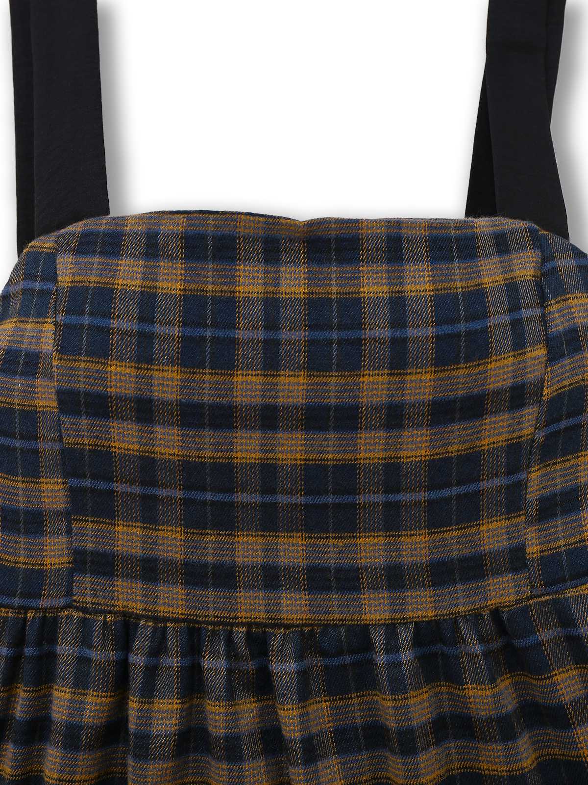 Dunkelkaffee 1950er Bogen Träger Plaid Kleid - Image 4