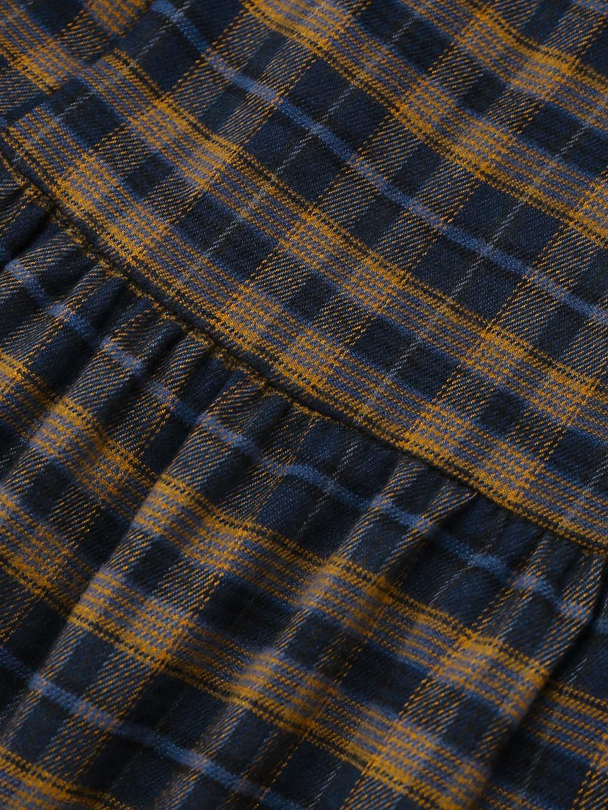 Dunkelkaffee 1950er Bogen Träger Plaid Kleid - Image 5