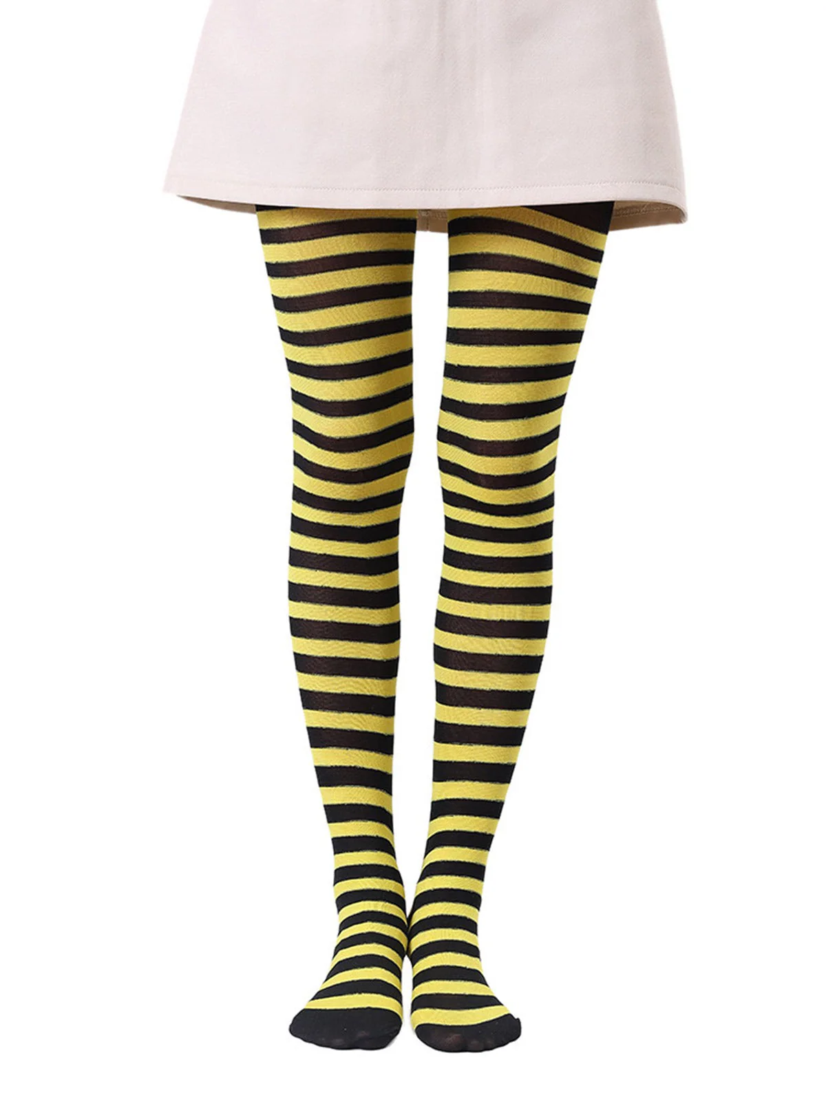 Farbkontrastiert Streifen Strumpfhosen Pantyhose - Image 2