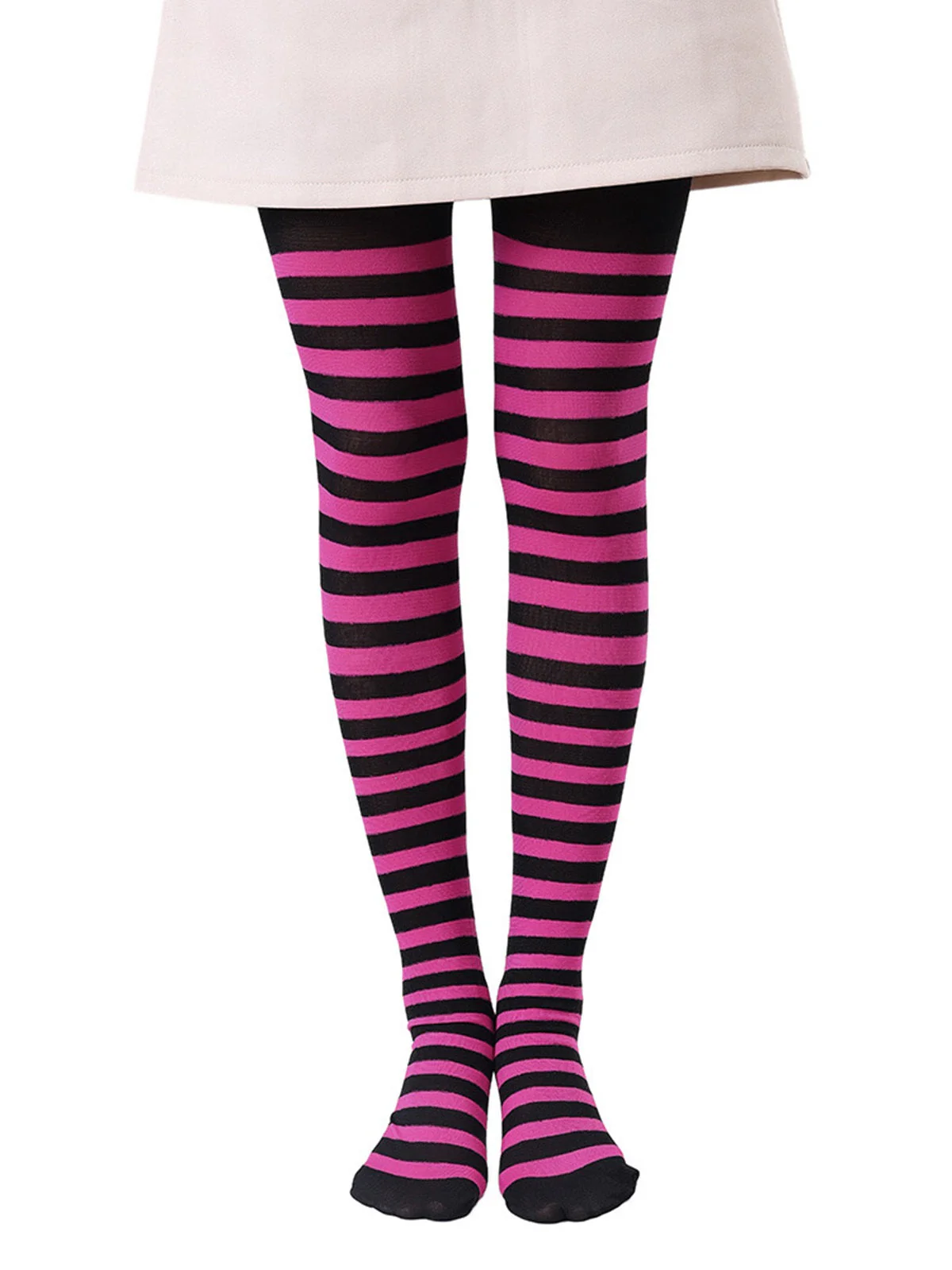 Farbkontrastiert Streifen Strumpfhosen Pantyhose - Image 3