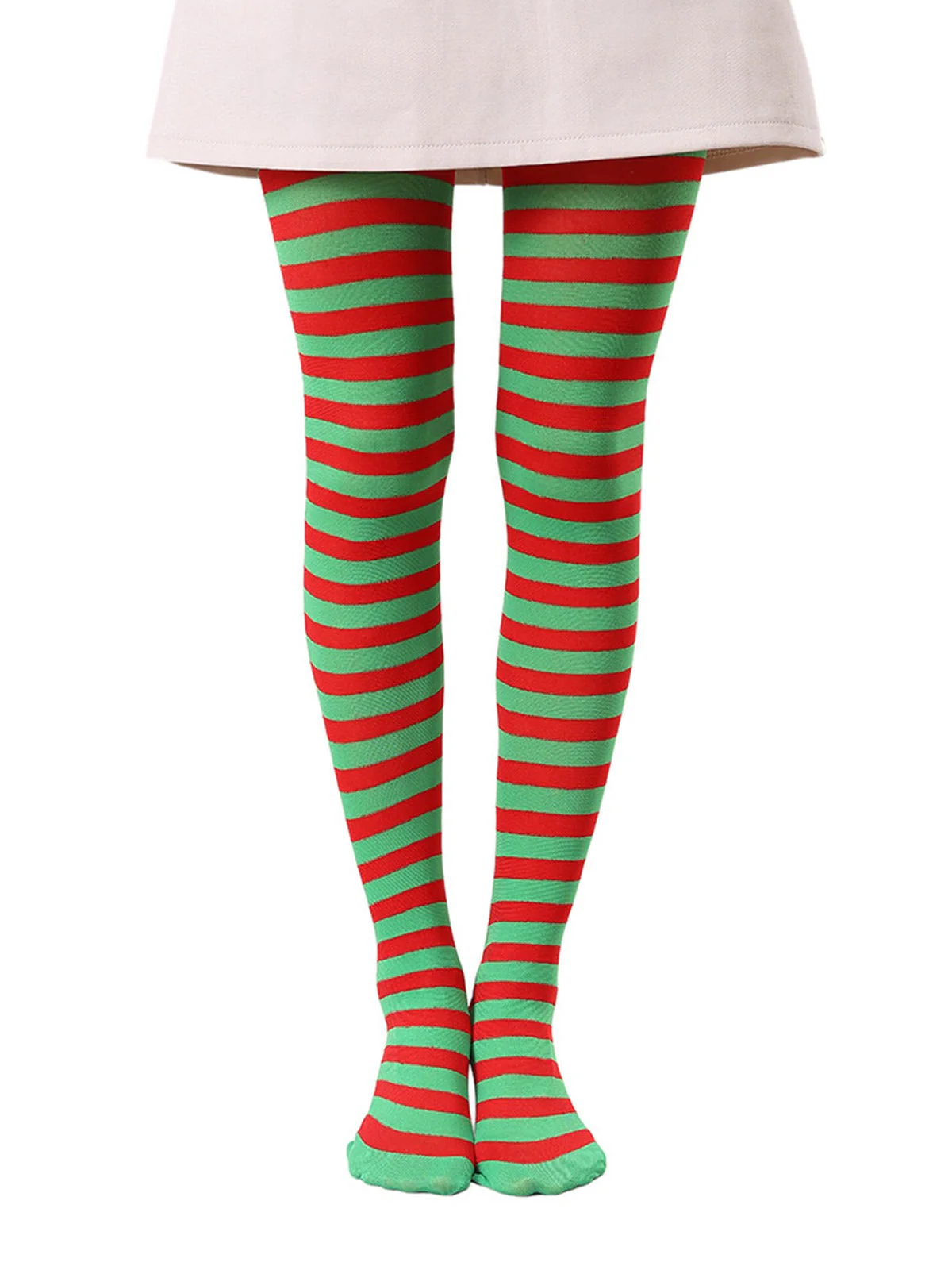 Farbkontrastiert Streifen Strumpfhosen Pantyhose - Image 5