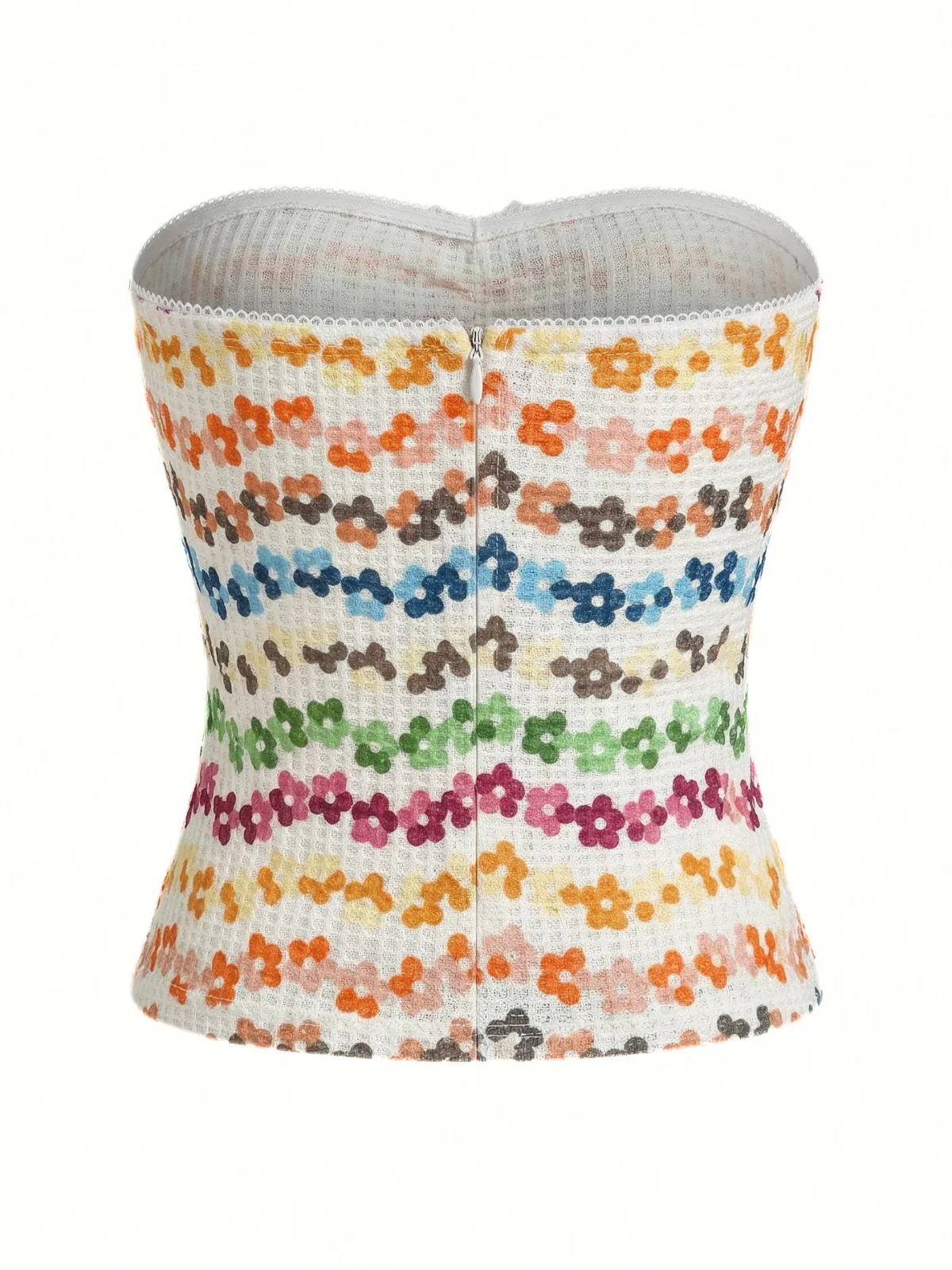 Farbverlauf 00er Bandeau-Top mit Blumen und Schleife - Image 5