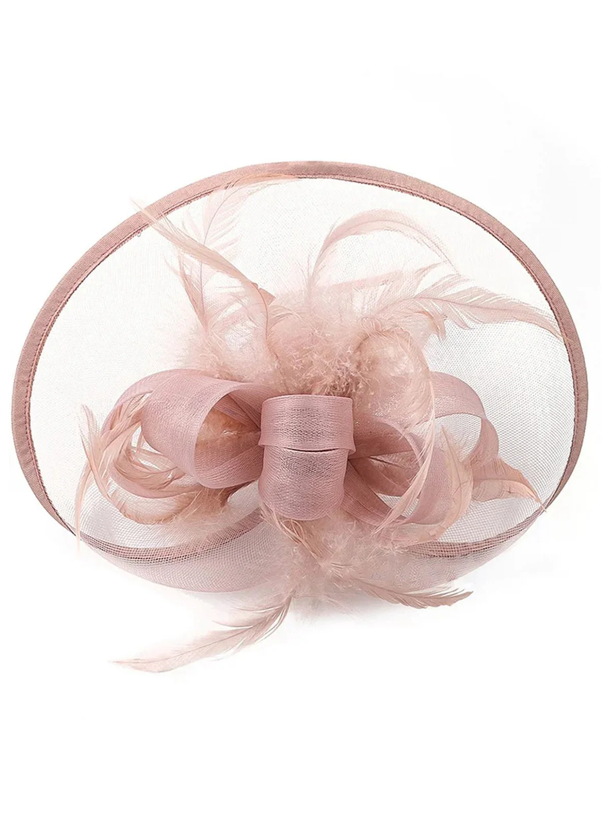 Fascinator-Hut mit Federn und Schleier - Image 2