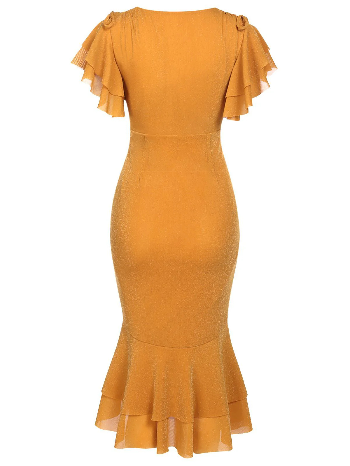 Dunkelgrün 1930er Rüsche Schnürschuh Fischschwanz Kleid - Image 13