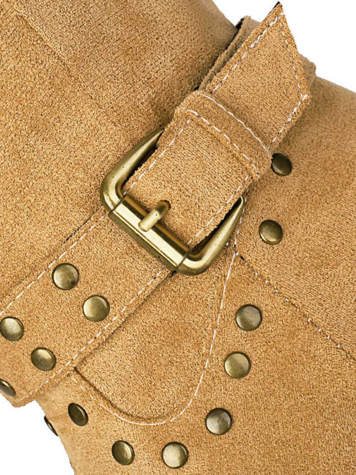Flanell Besetzt Flügelspitze Zehe Klobig Ferse Stiefel - Image 2