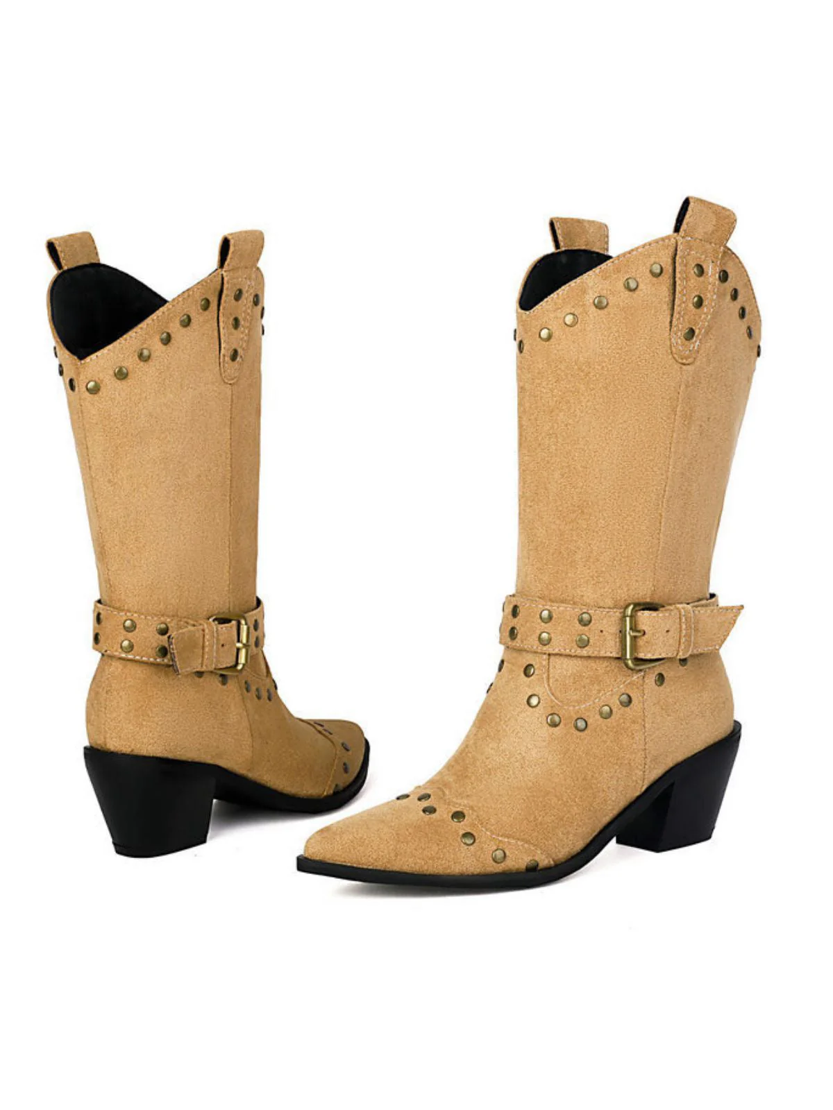 Flanell Besetzt Flügelspitze Zehe Klobig Ferse Stiefel - Image 8