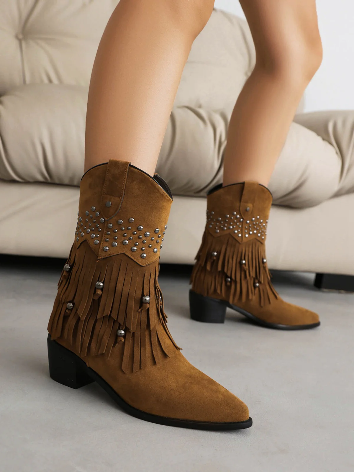 Flanell Kegelabsatz Westernstiefel - Image 3