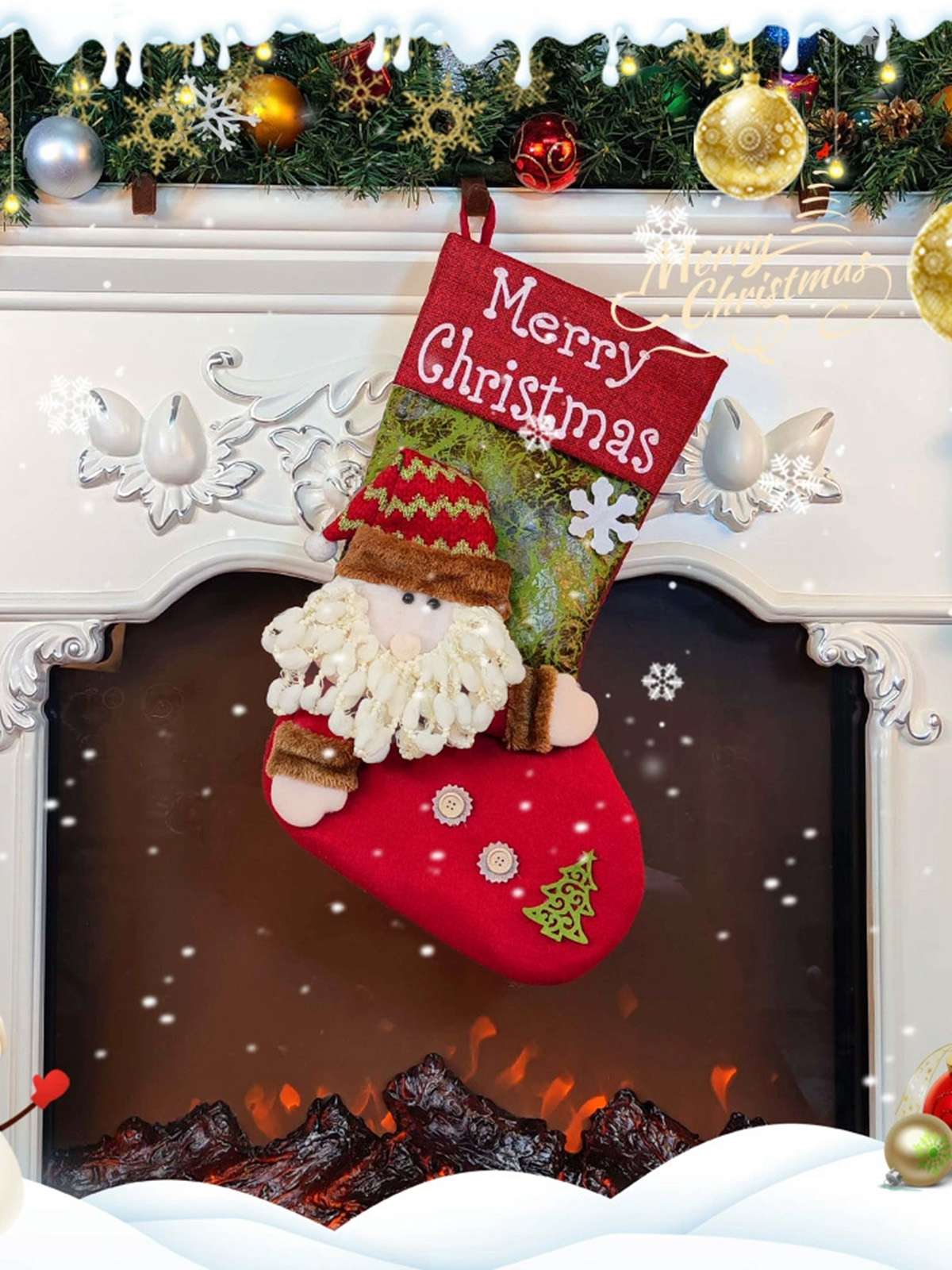 Frohe Weihnachten 3D Karikatur Strümpfe Geschenk Tasche - Image 3