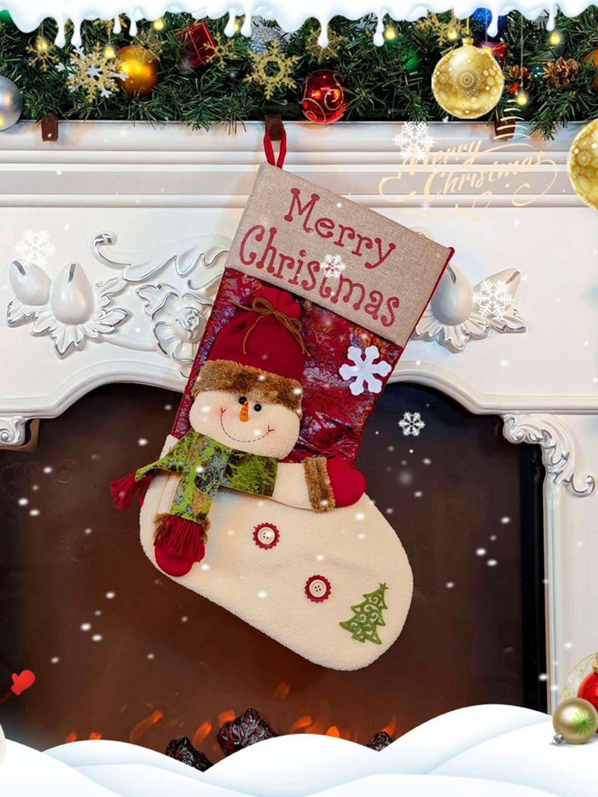 Frohe Weihnachten 3D Karikatur Strümpfe Geschenk Tasche - Image 4