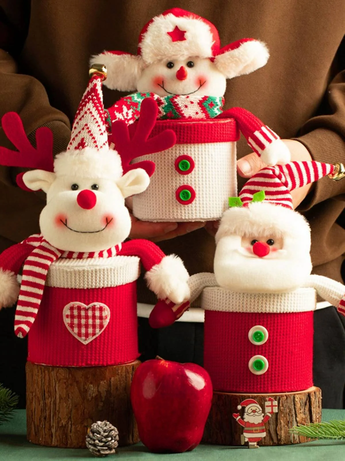Fröhliche Weihnachten Zeichentrick Plüsch Stricken Geschenk Schachtel - Image 6