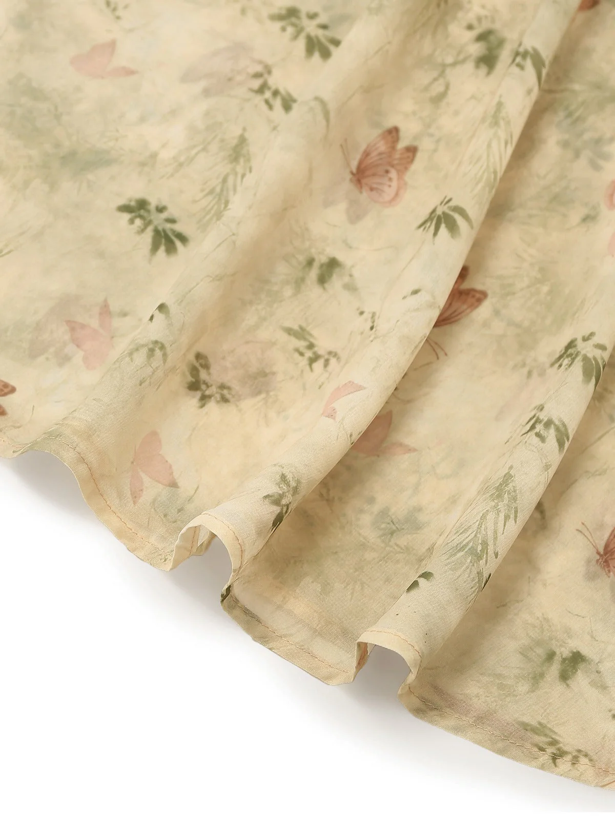 Gelb 1930er Schmetterling Flatterärmel Chiffon Kleid - Image 6