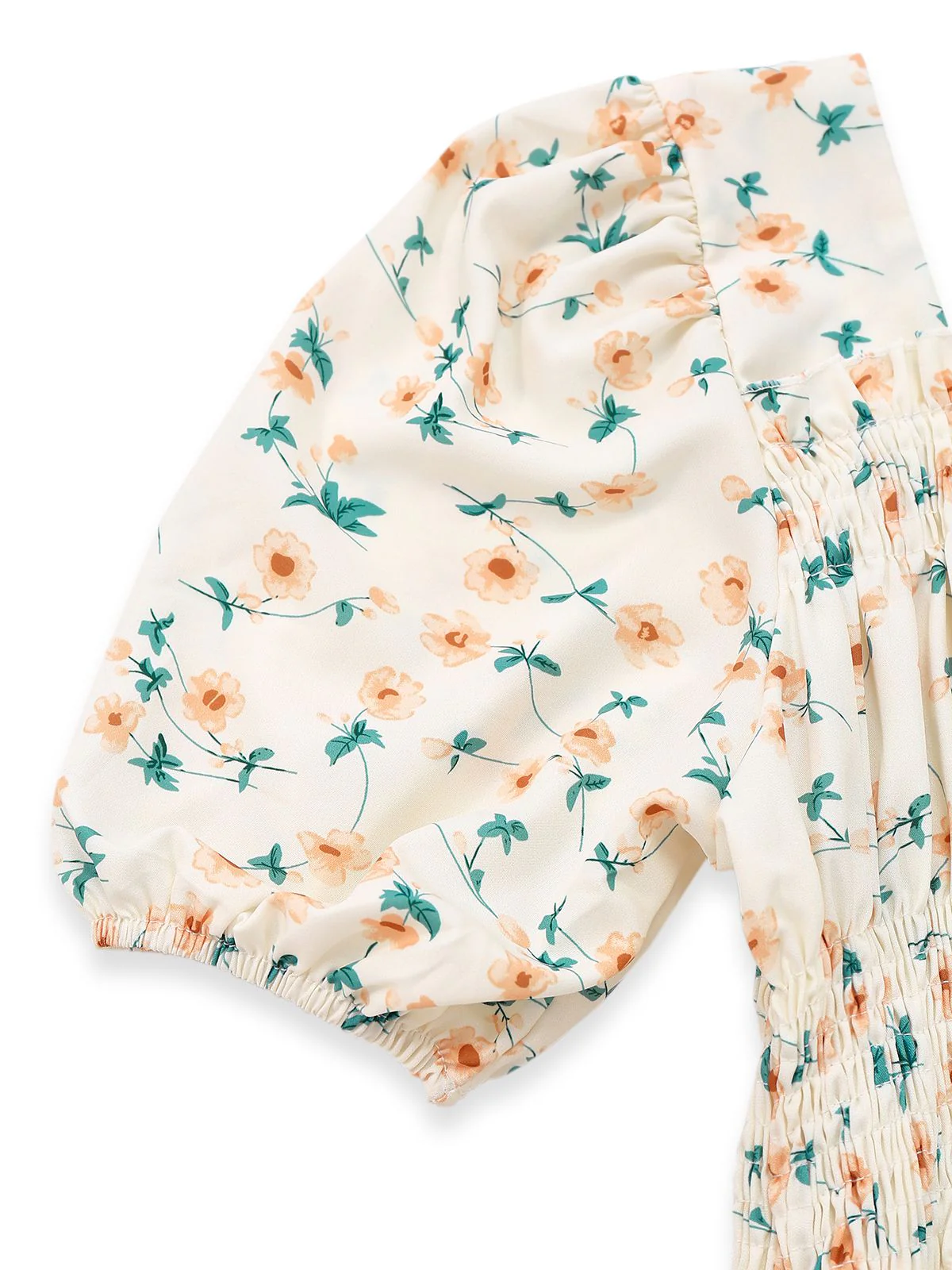 Gelb 1940er Blumen Quadratischer Hals Kleid - Image 4