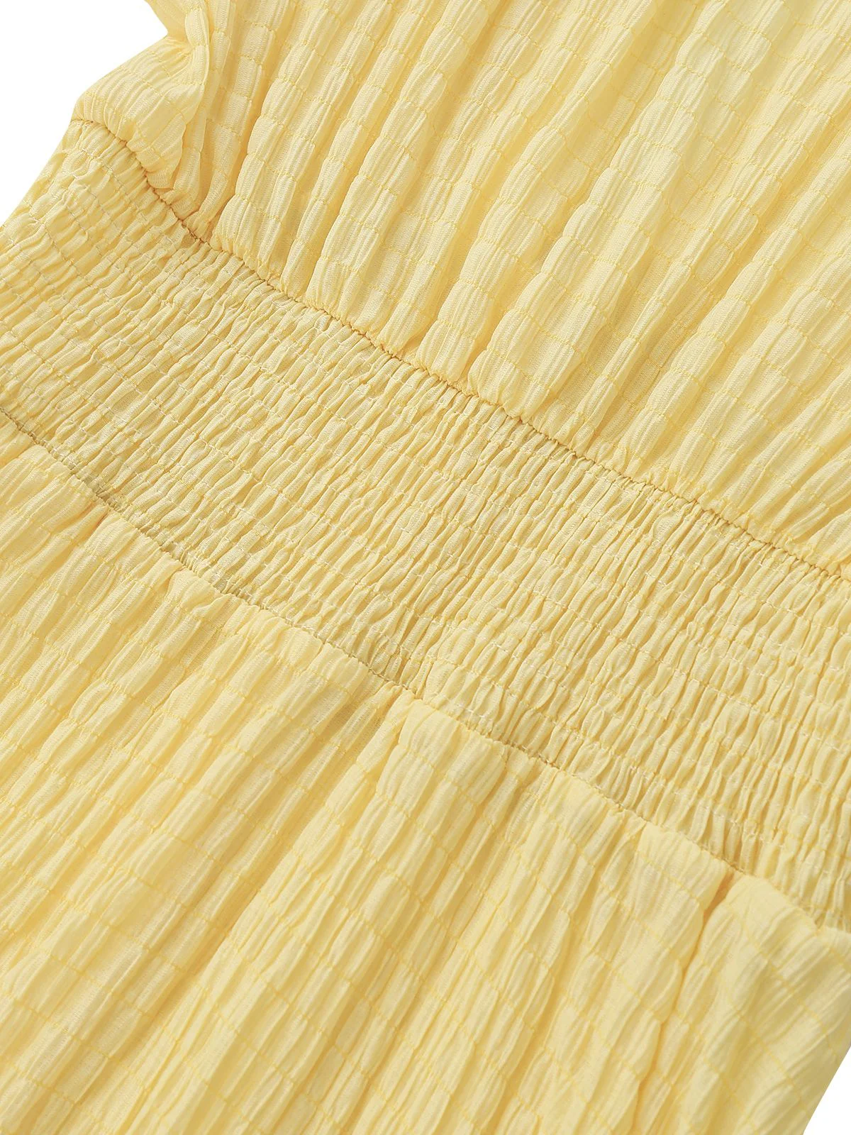 Gelb 1940er Puffärmel Durchgeknöpft Midi Kleid - Image 6