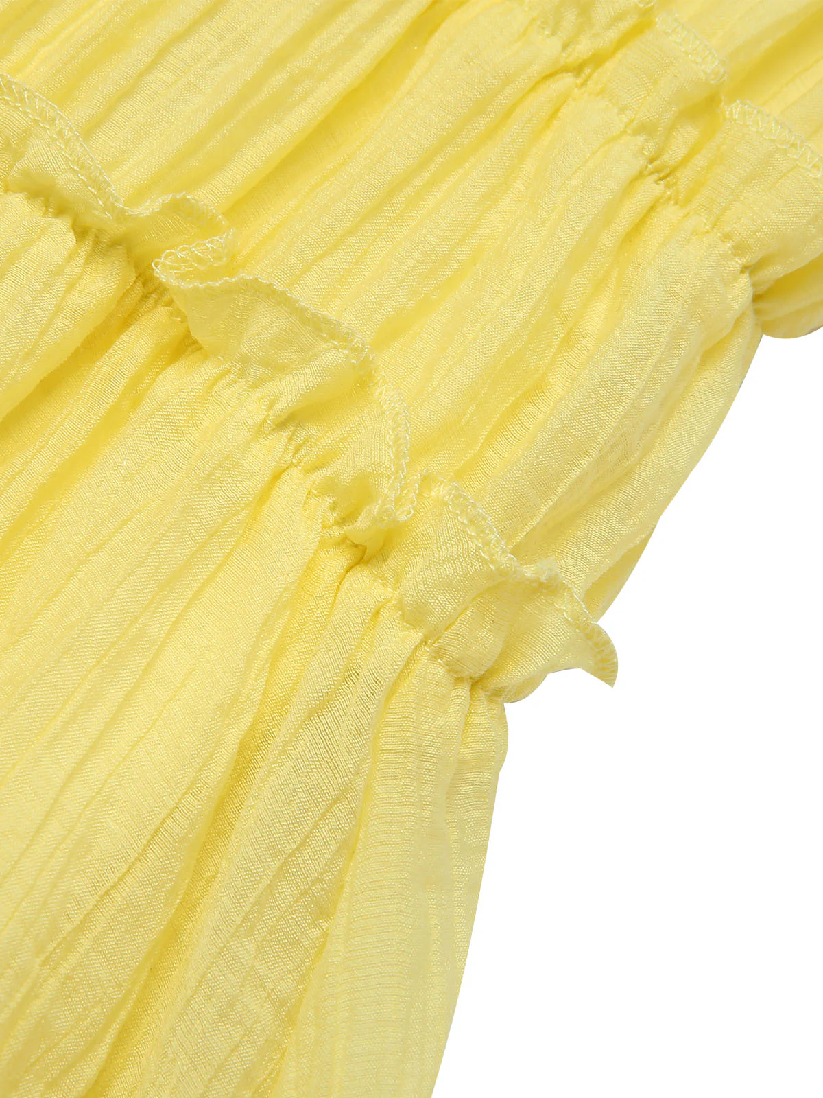 Gelb 1940er Spaghetti Träger Rüschensaum Kleid - Image 4
