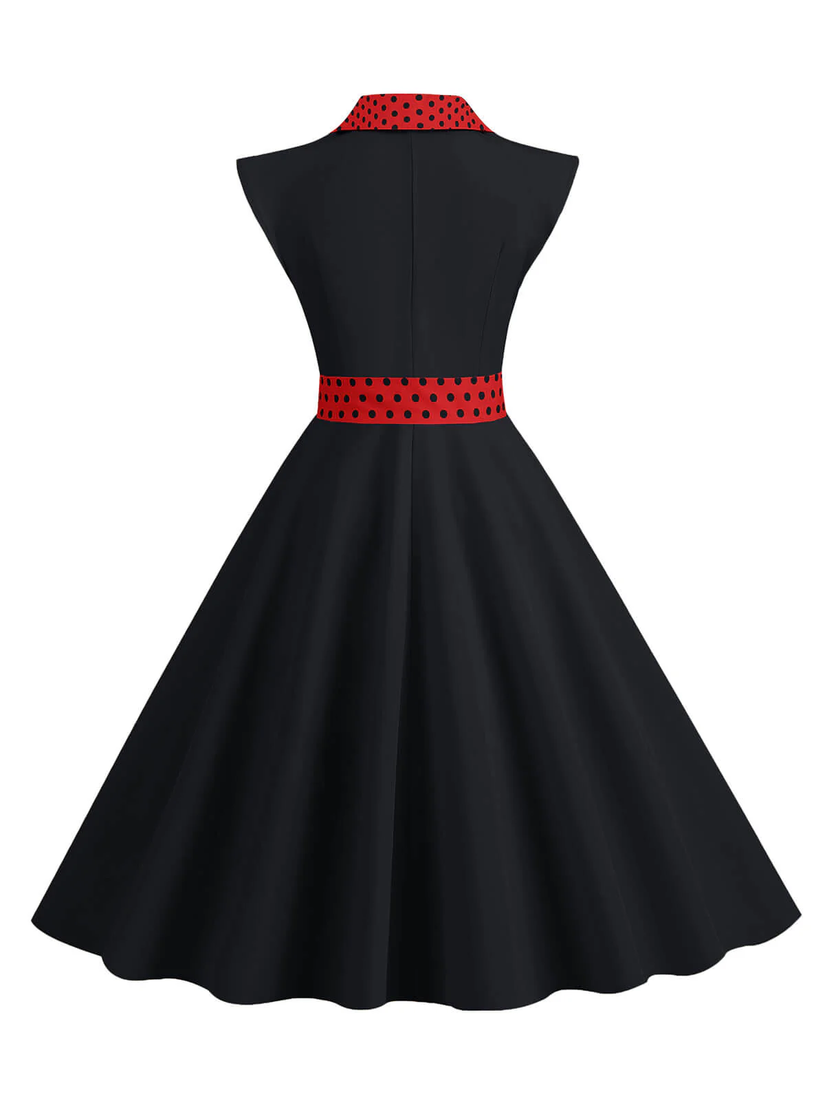 Gelb 1950er Kontrastierenden Tupfen Schleifenknoten Gürtelkleid - Image 14