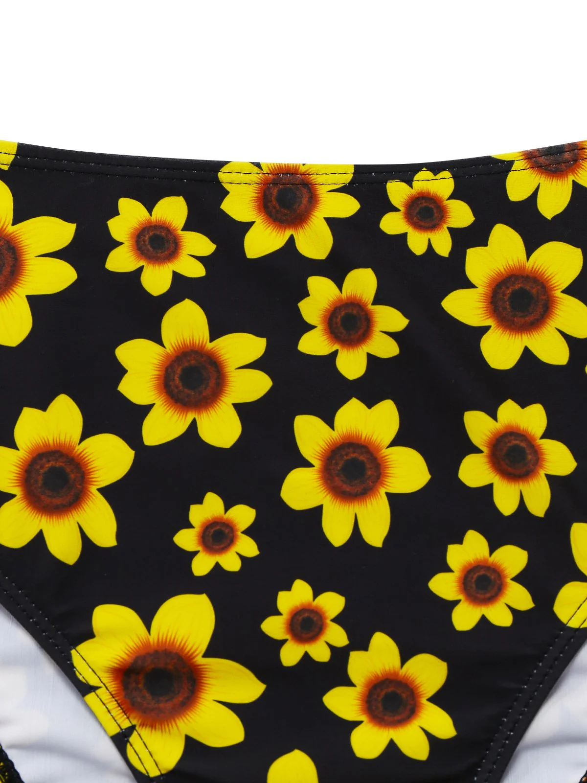 Gelb 1950er Sonnenblume Zurückbinden Bikini Set - Image 5