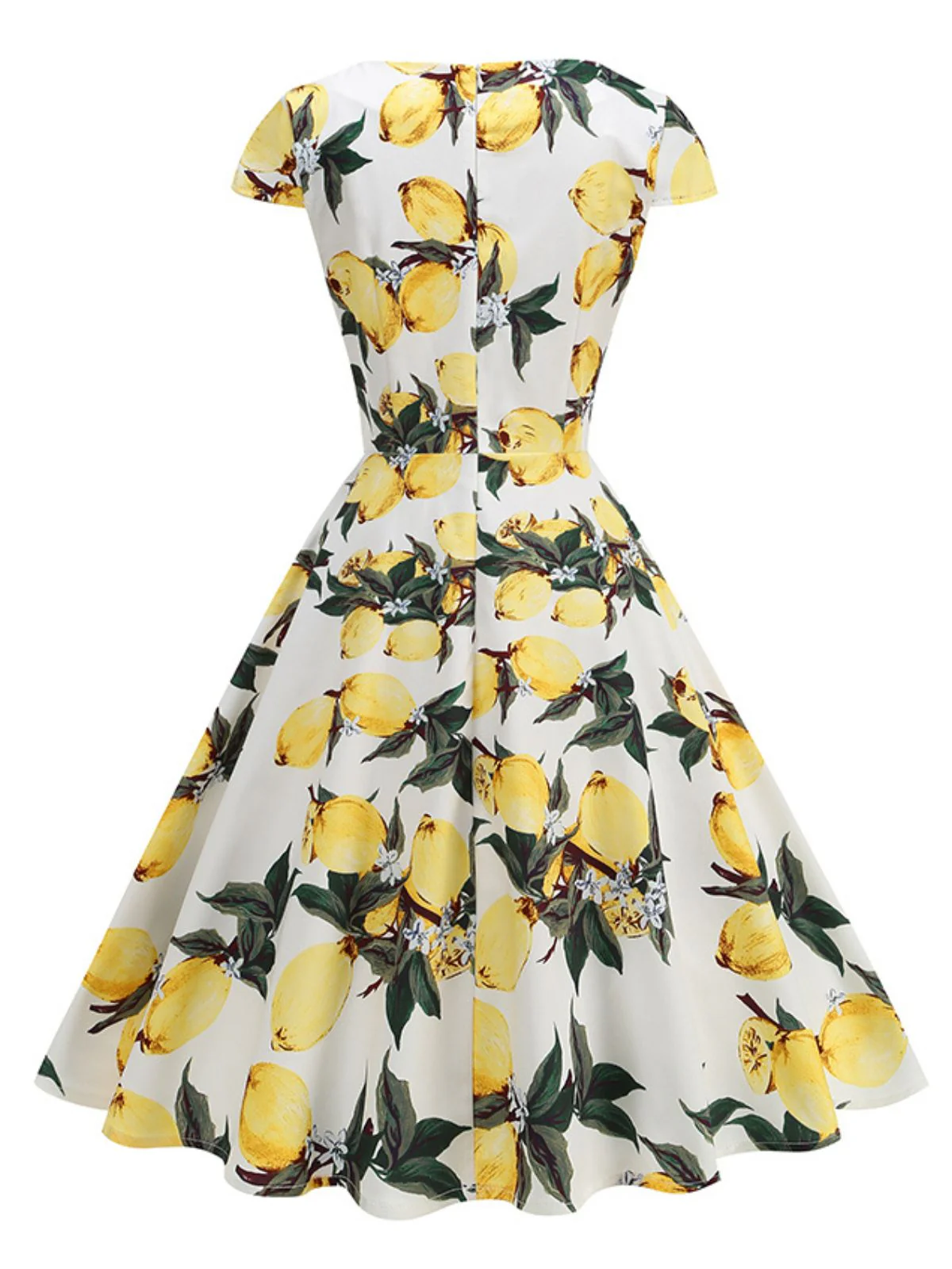 Gelb 1950er Surplice V-Ausschnitt Zitrone Kleid - Image 2