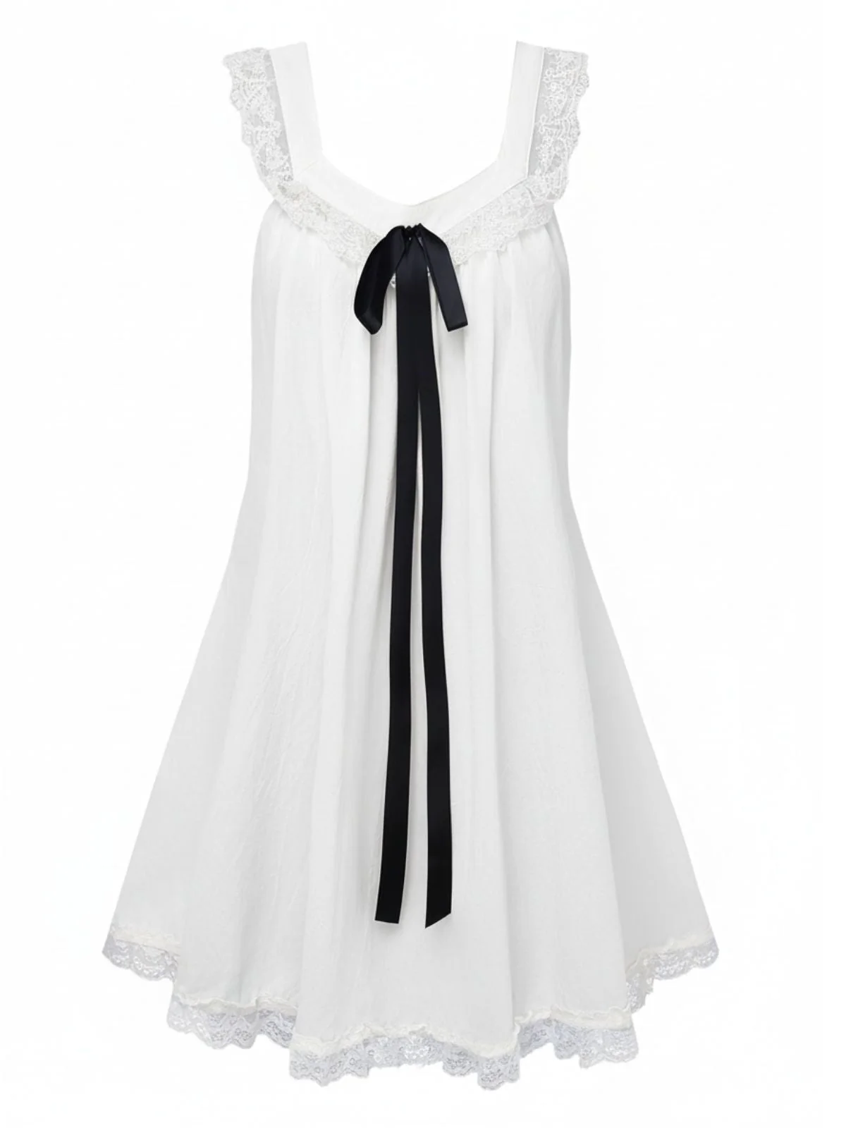 Gelb 1960er Solide Bogen Rückenfrei Spitze Babydoll Kleid - Image 11