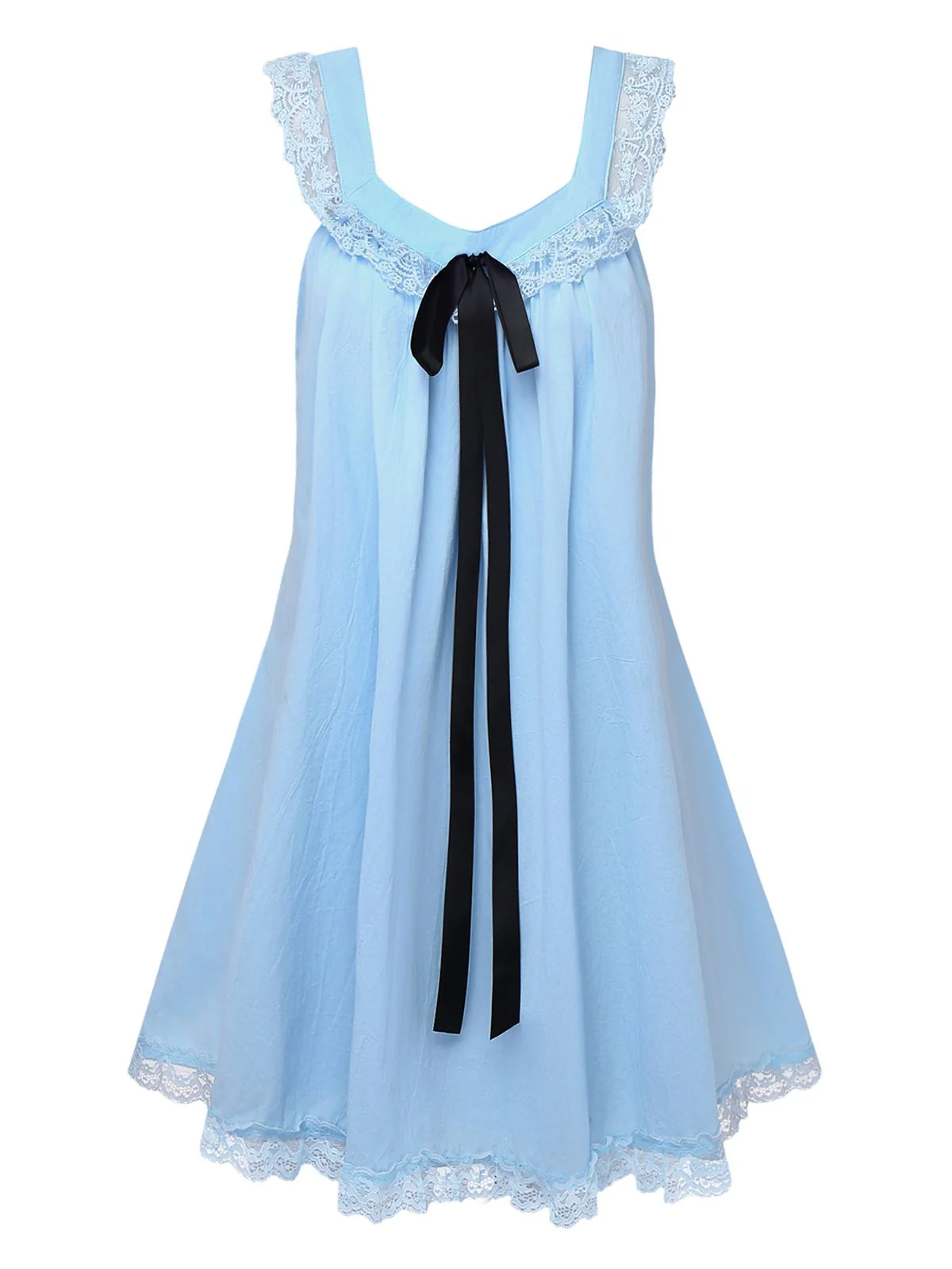 Gelb 1960er Solide Bogen Rückenfrei Spitze Babydoll Kleid - Image 6